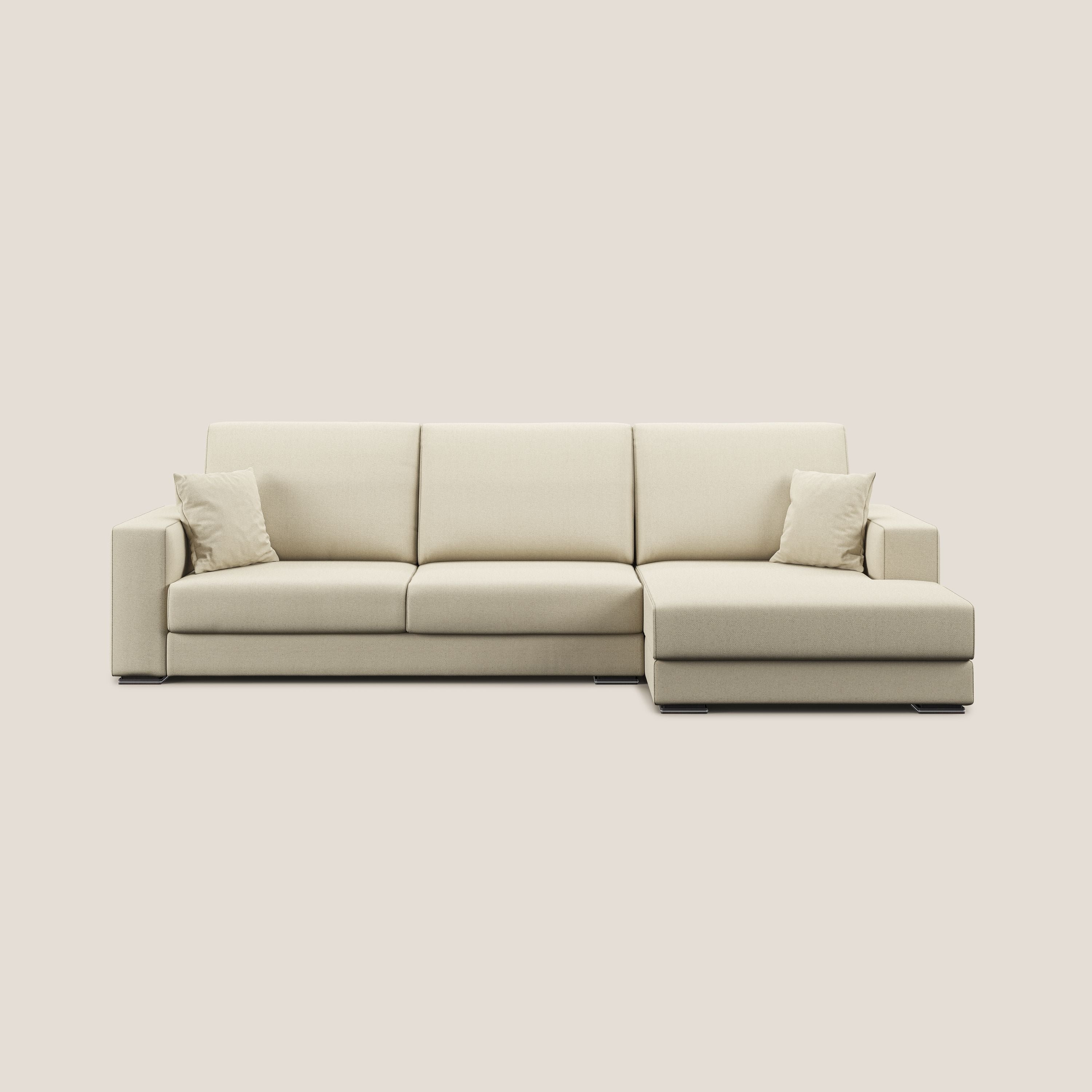 Marte divano angolare in tessuto smacchiabile impermeabile T08 panna - divani.store