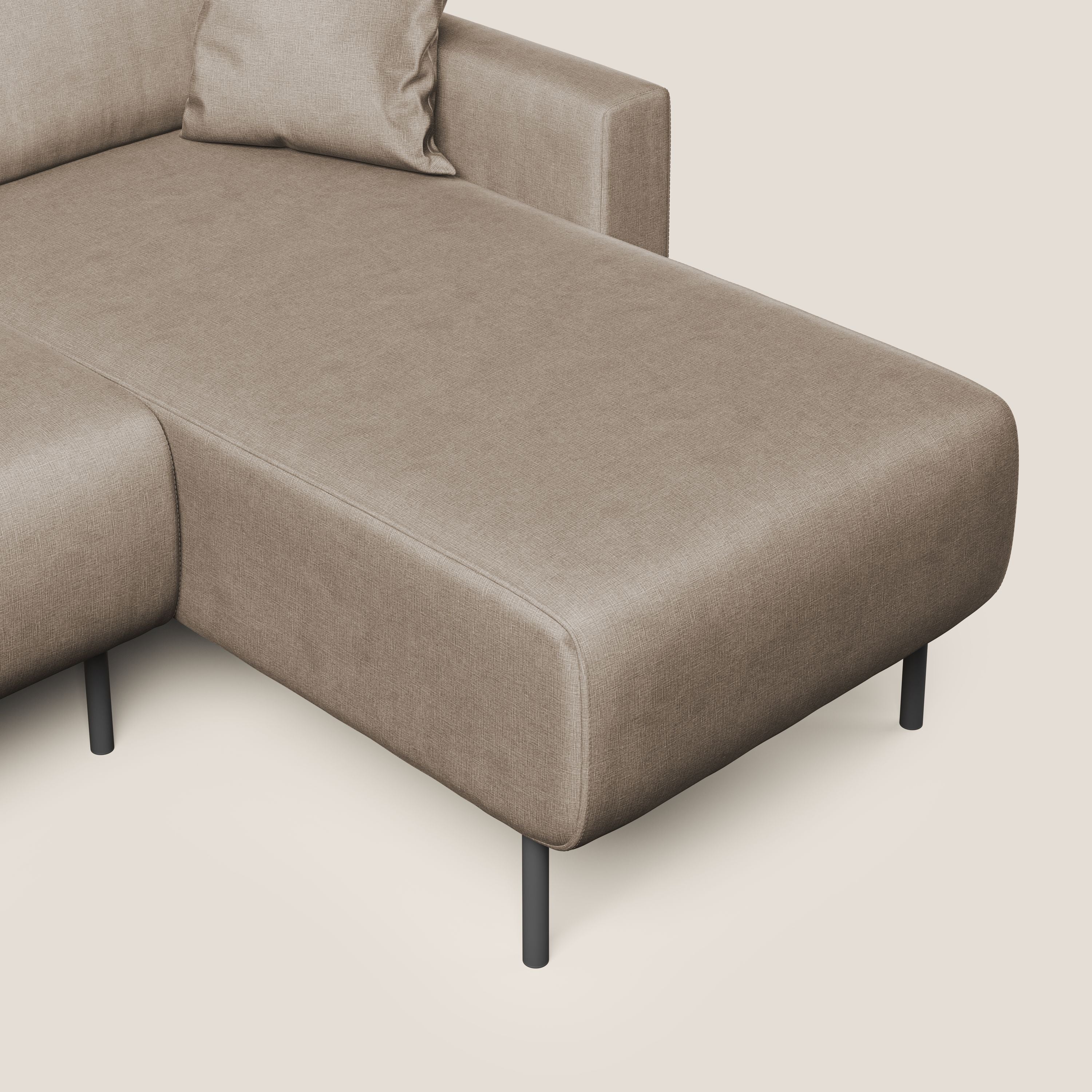 Arthur divano moderno angolare in velluto morbido impermeabile T01 marrone - divani.store