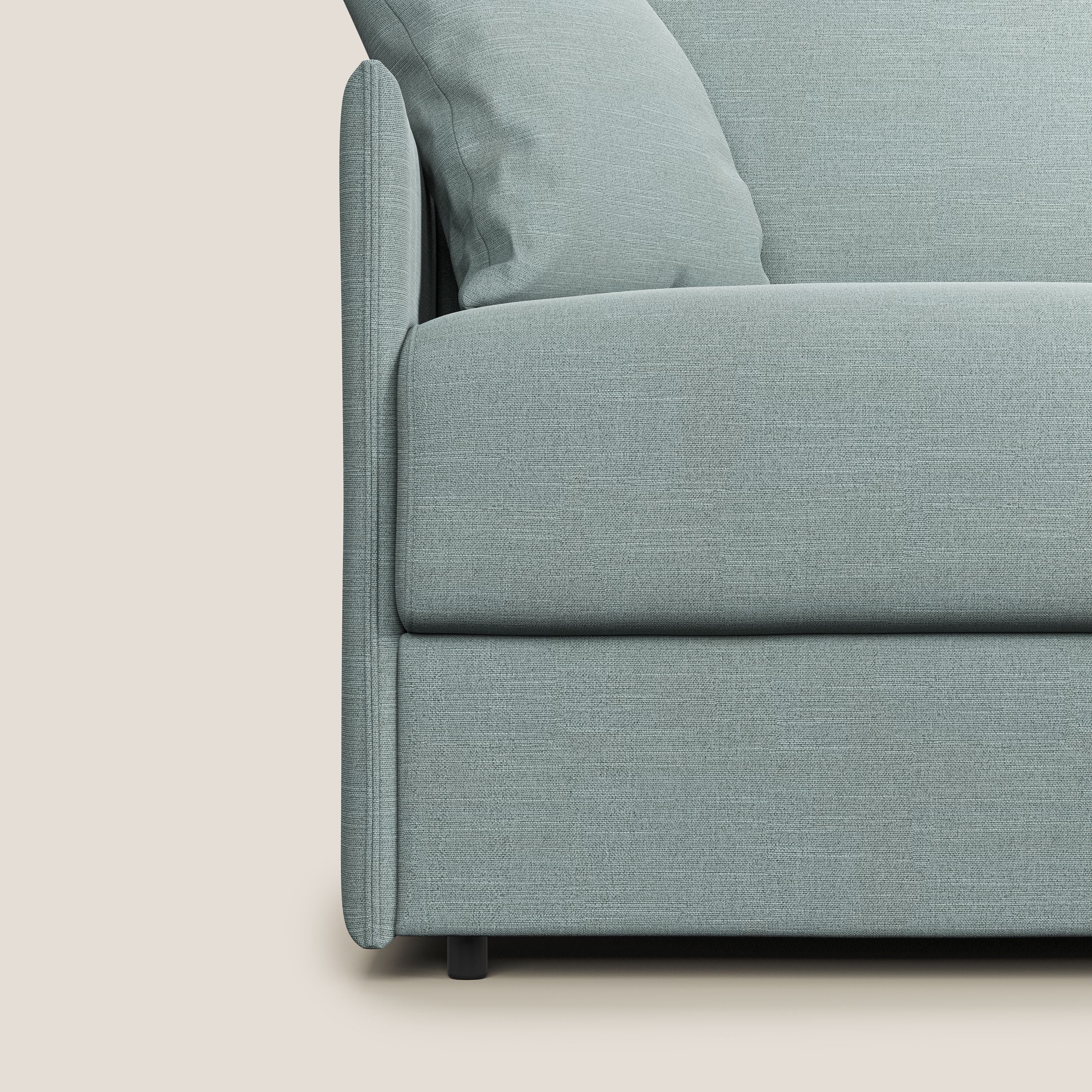 Evans Divano letto in tessuto Ecosostenibile azzurro - divani.store