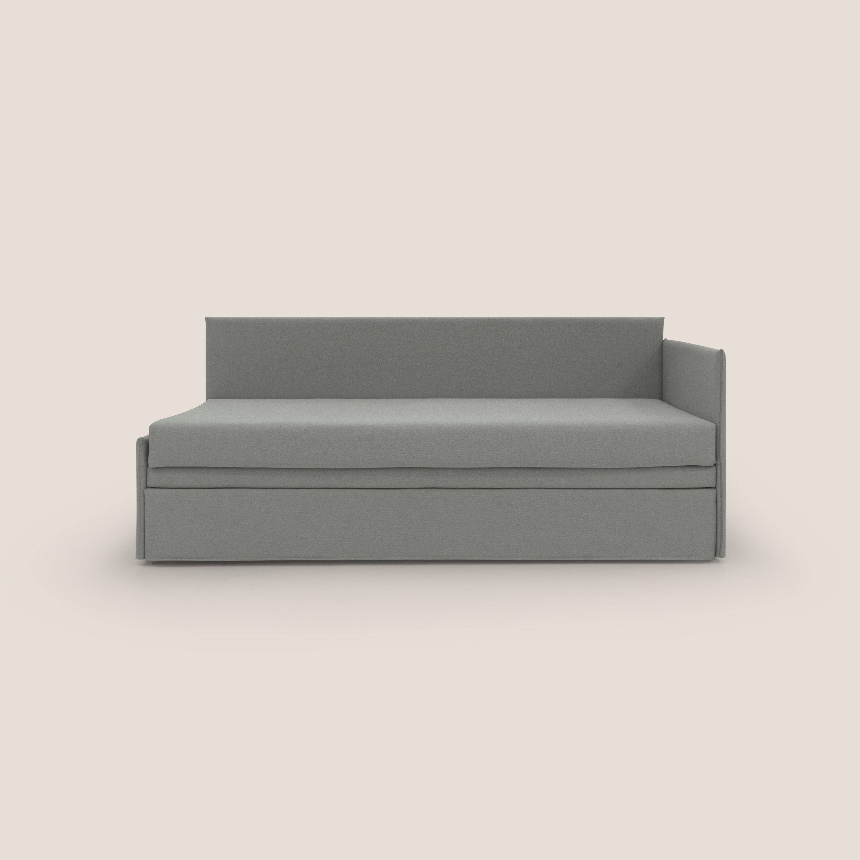 Durini Divano duplex con doppio letto in tessuto simil cotone impermeabile T13 grigio - divani.store