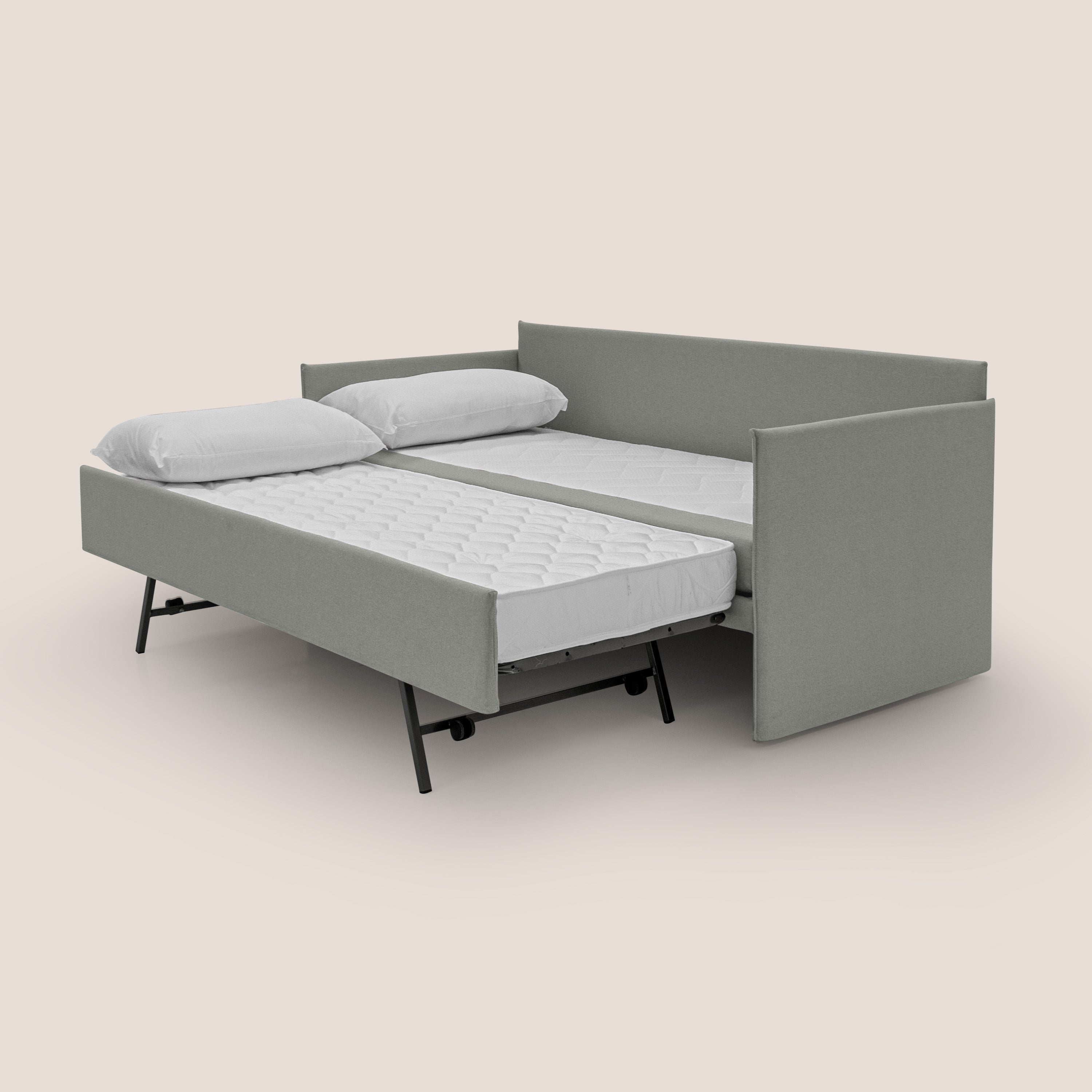 Tortona Divano duplex con doppio letto in tessuto simil cotone impermeabile T13 grigio - divani.store