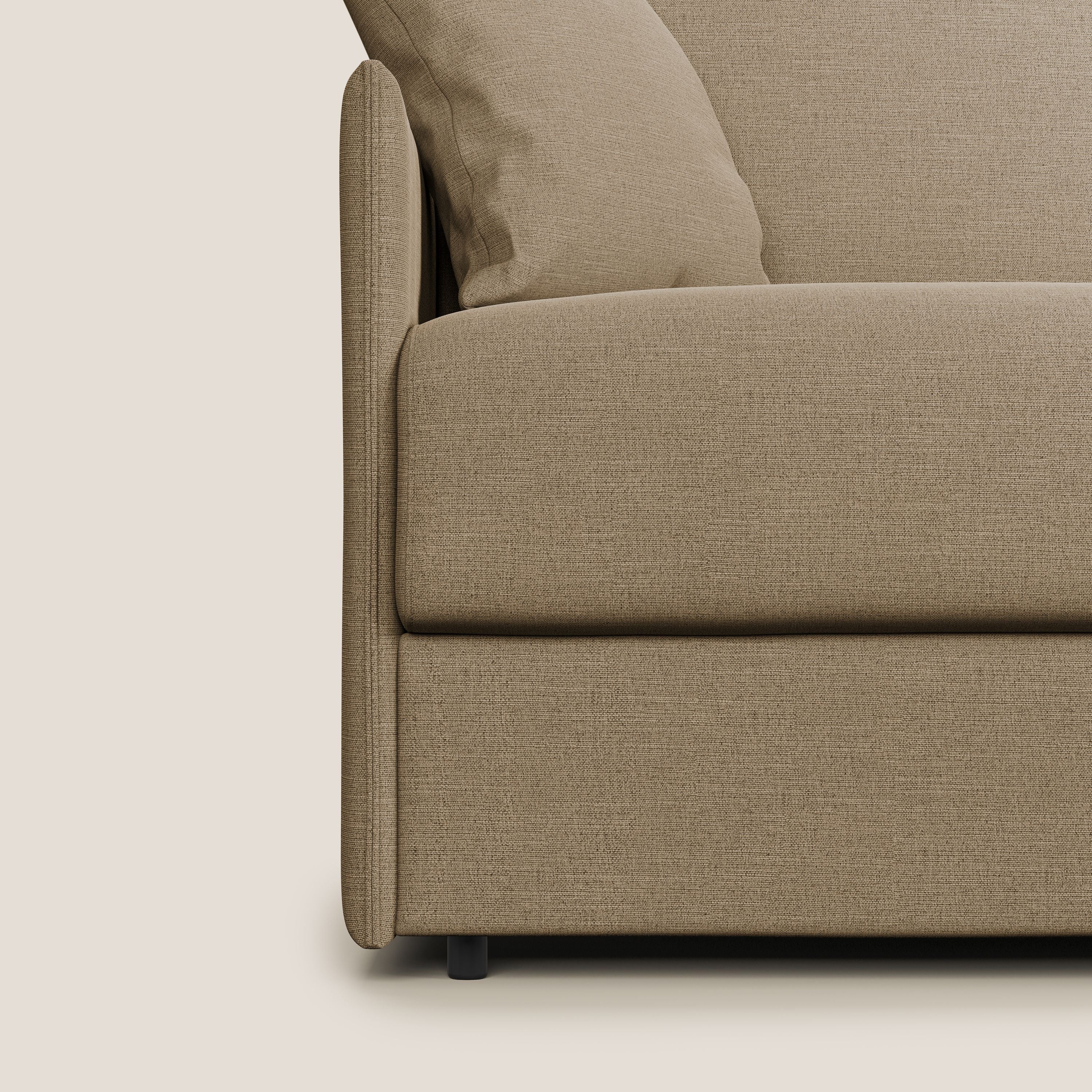 Evans Divano letto in tessuto Ecosostenibile beige - divani.store