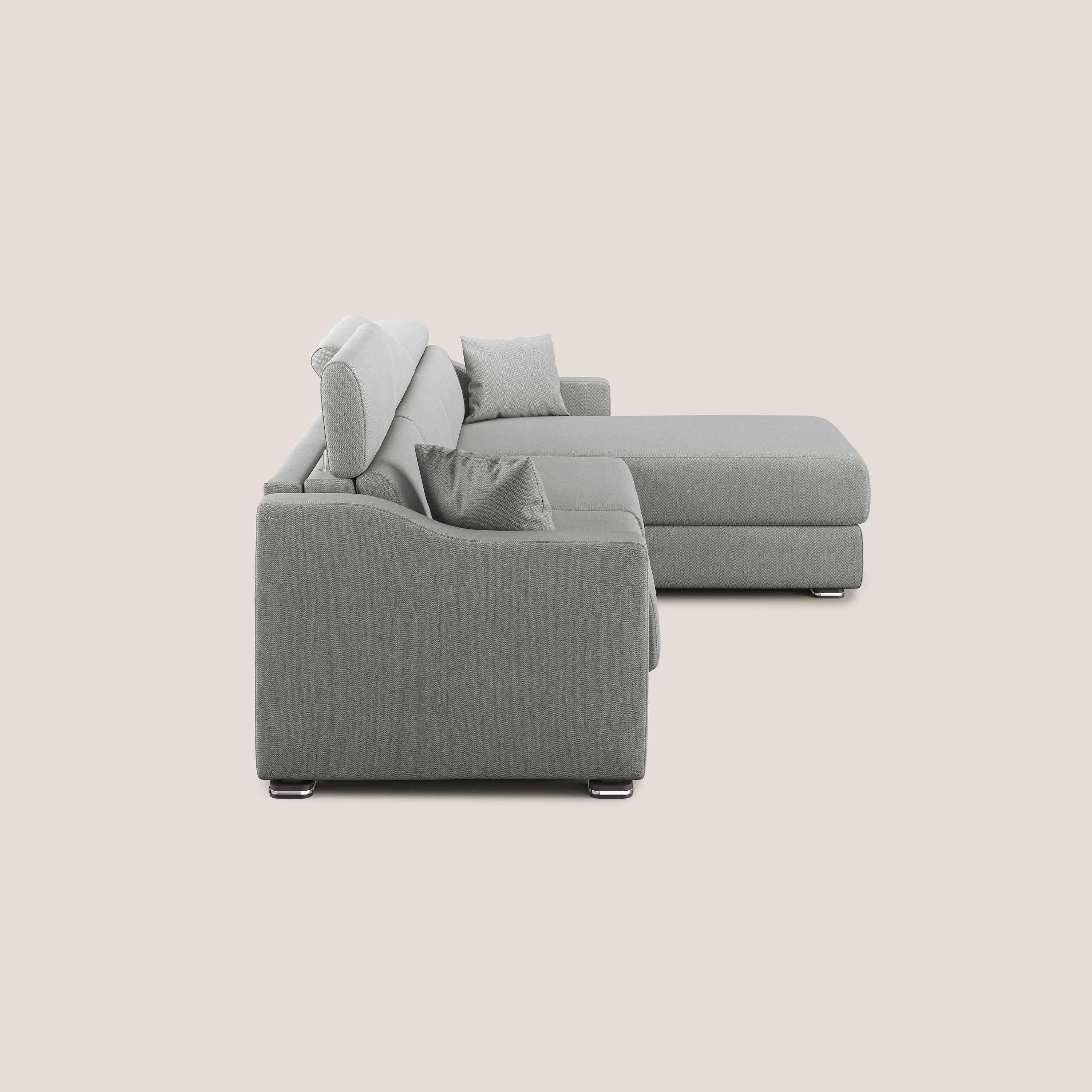 Amber divano letto angolare in tessuto smacchiabile T05 grigio - divani.store
