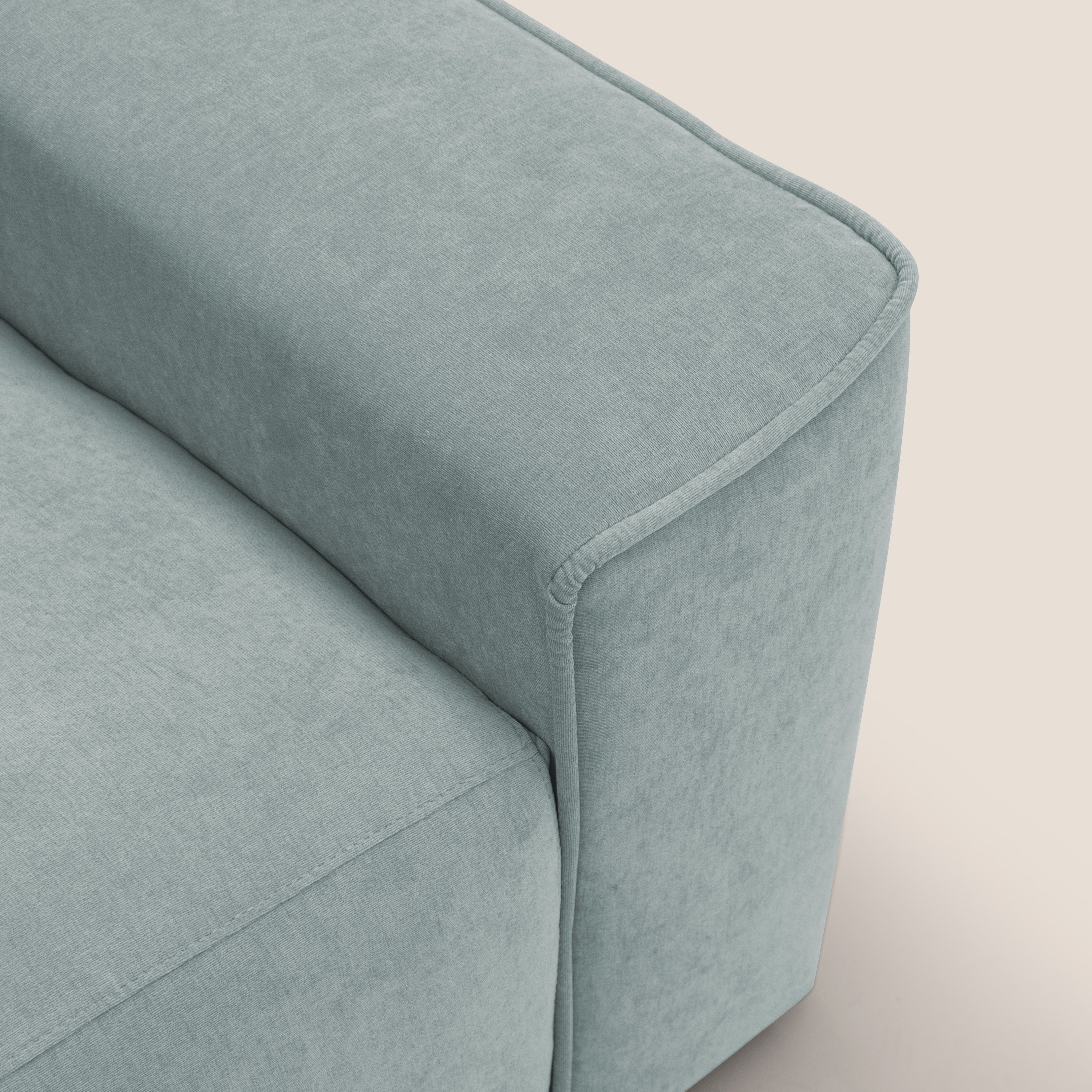 Clark Divano modulare angolare REVERSIBILE con opzione relax elettrico in tessuto smacchiabile impermeabile T17 verde acqua - divani.store