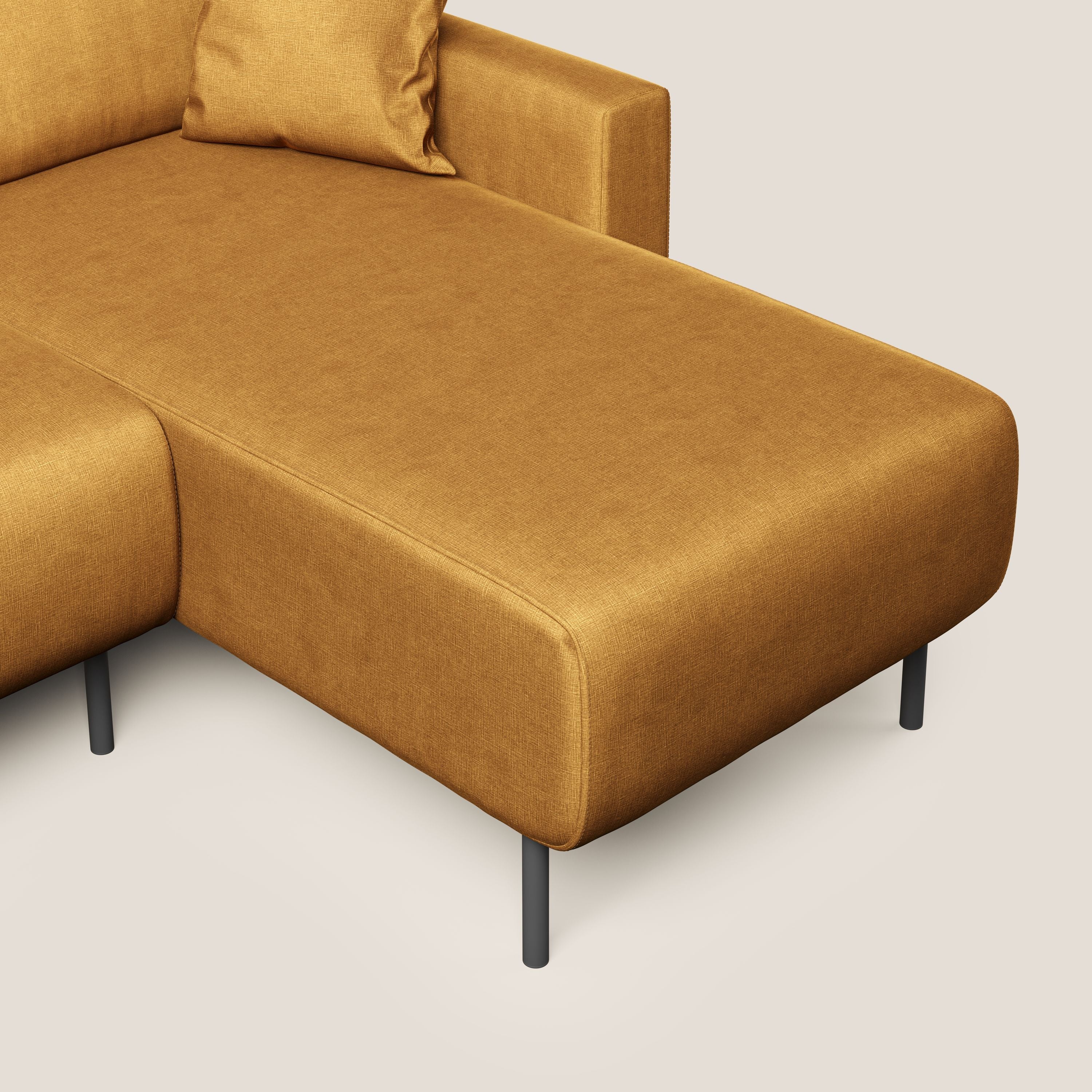 Arthur divano moderno angolare in velluto morbido impermeabile T01 oro - divani.store