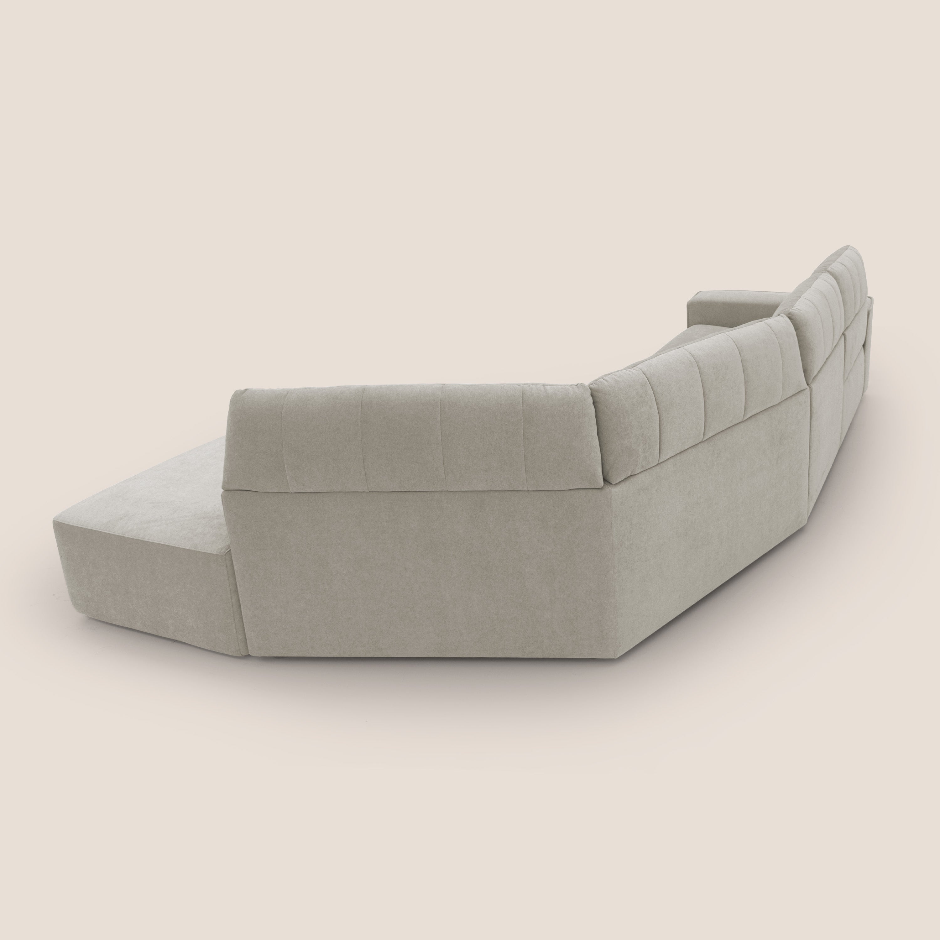 Clark Divano angolare con opzione relax elettrico in tessuto smacchiabile impermeabile T17 panna - divani.store