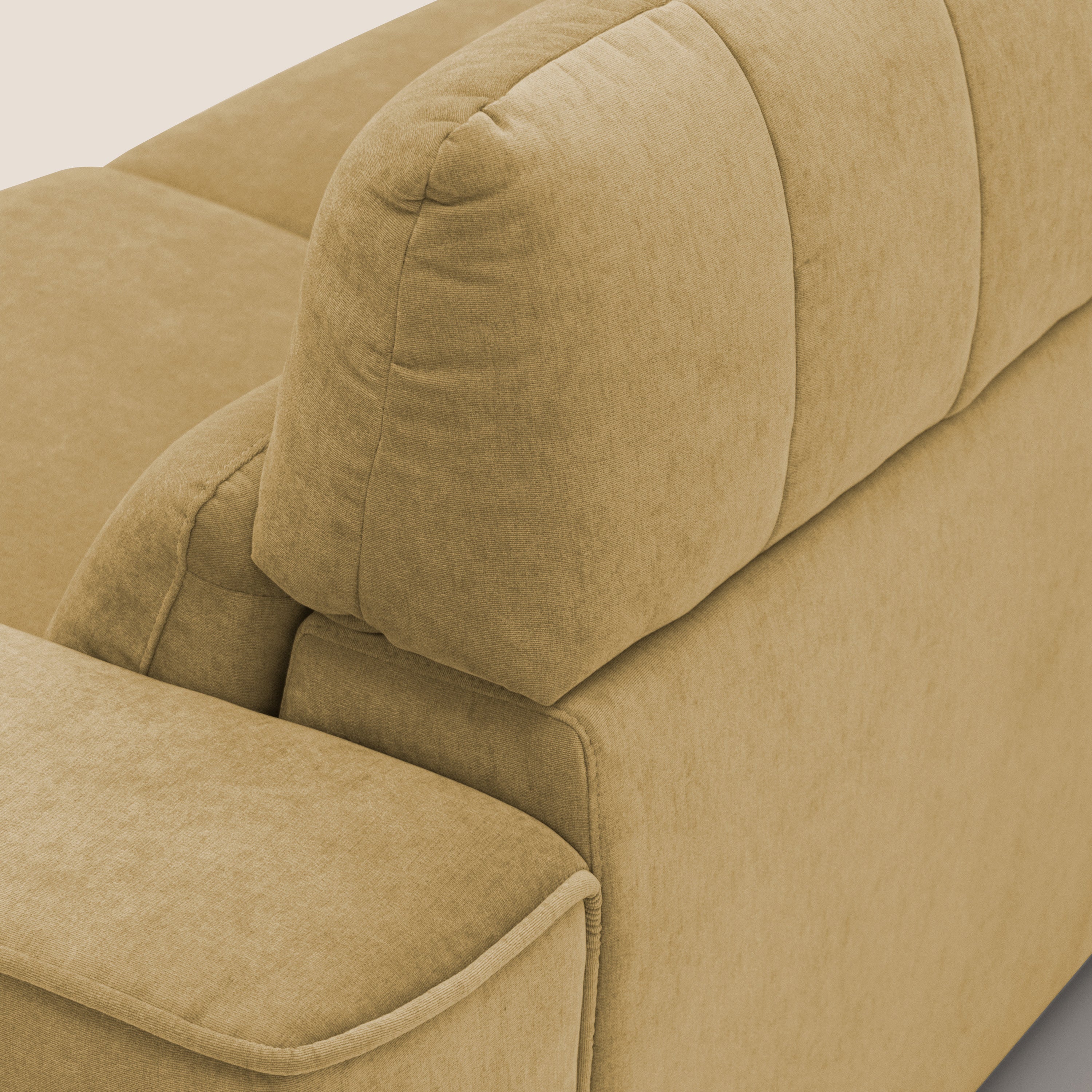 Clark Divano modulare angolare REVERSIBILE con opzione relax elettrico in tessuto smacchiabile impermeabile T17 giallo - divani.store