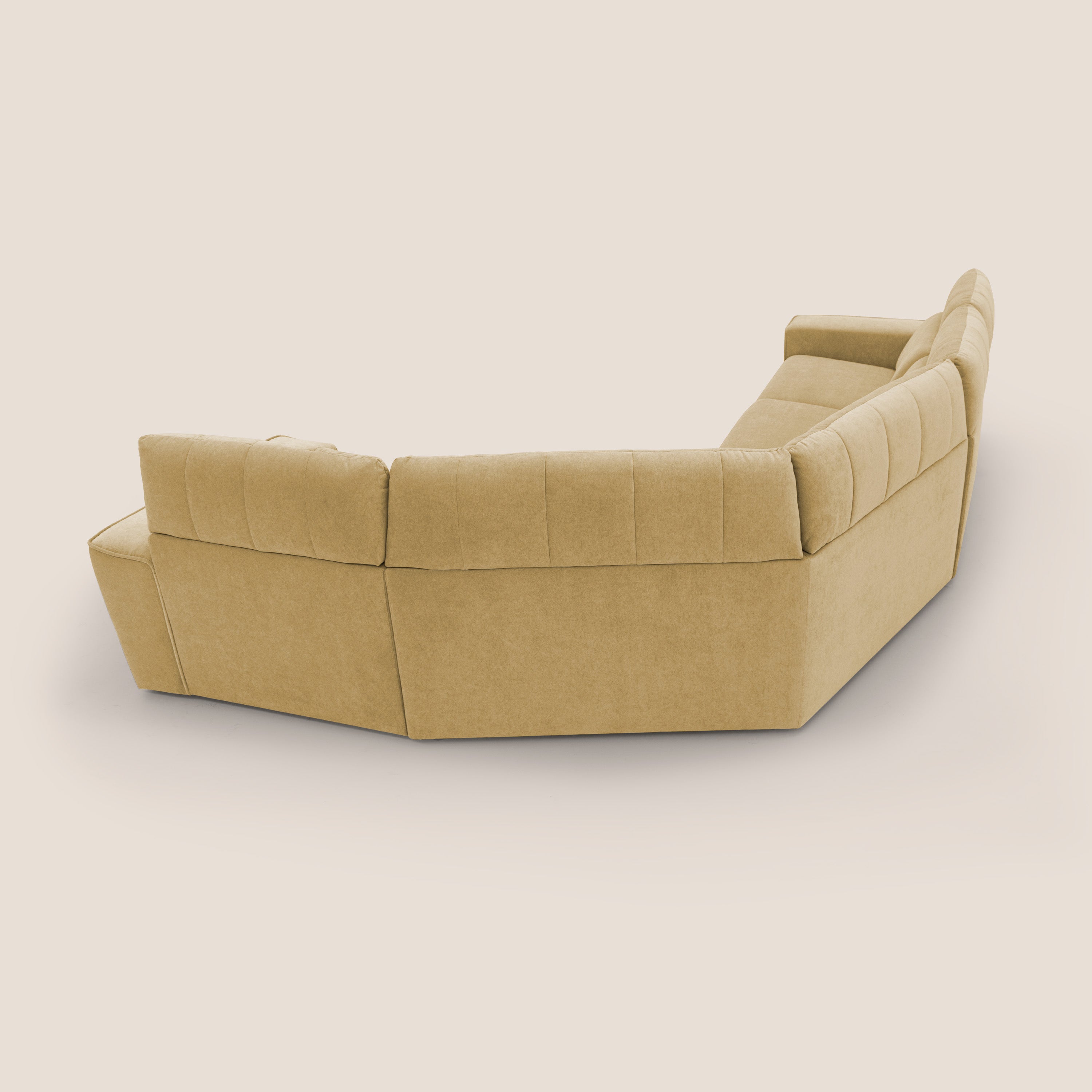Clark Divano modulare angolare REVERSIBILE con opzione relax elettrico in tessuto smacchiabile impermeabile T17 giallo - divani.store