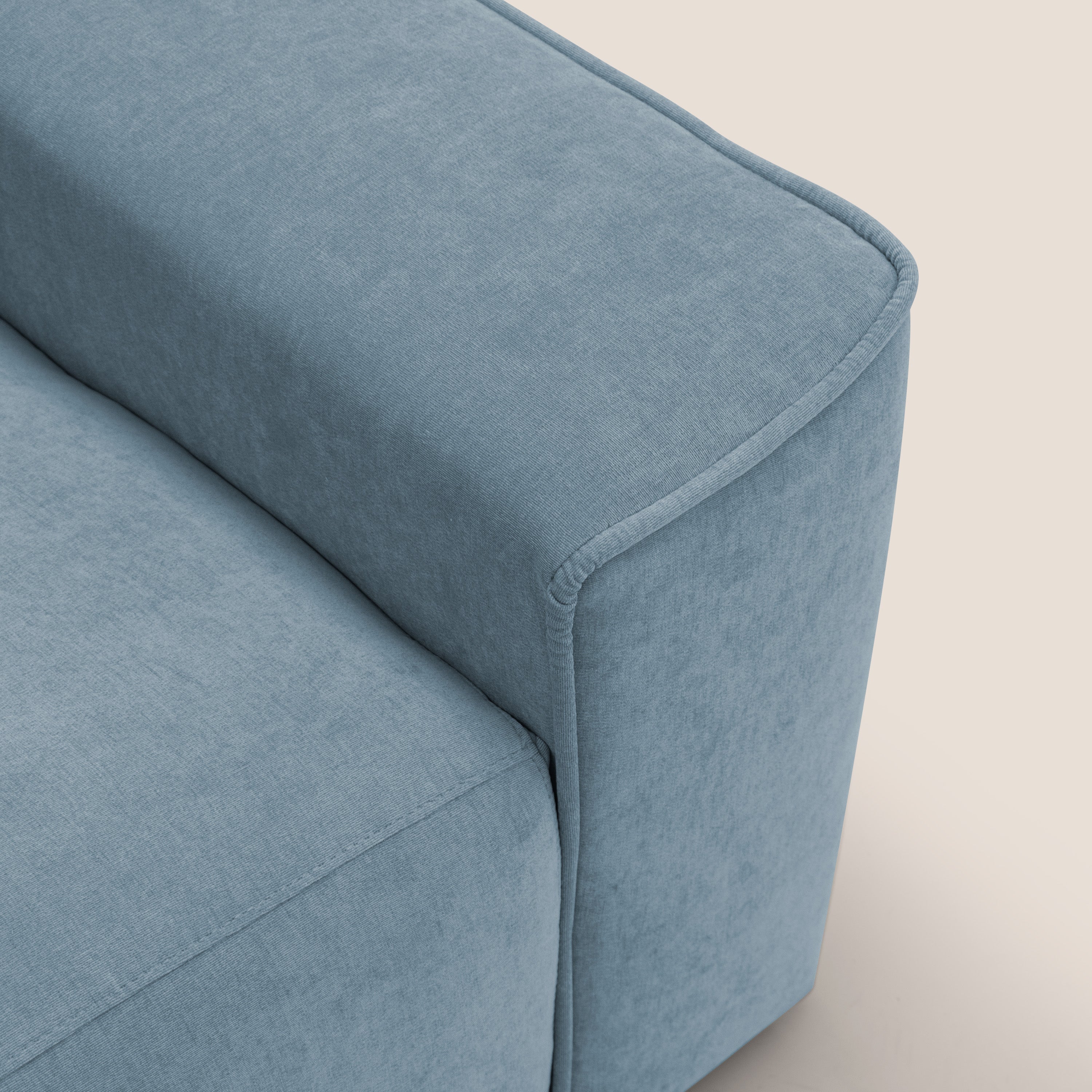 Clark Divano modulare angolare REVERSIBILE con opzione relax elettrico in tessuto smacchiabile impermeabile T17 carta da zucchero - divani.store