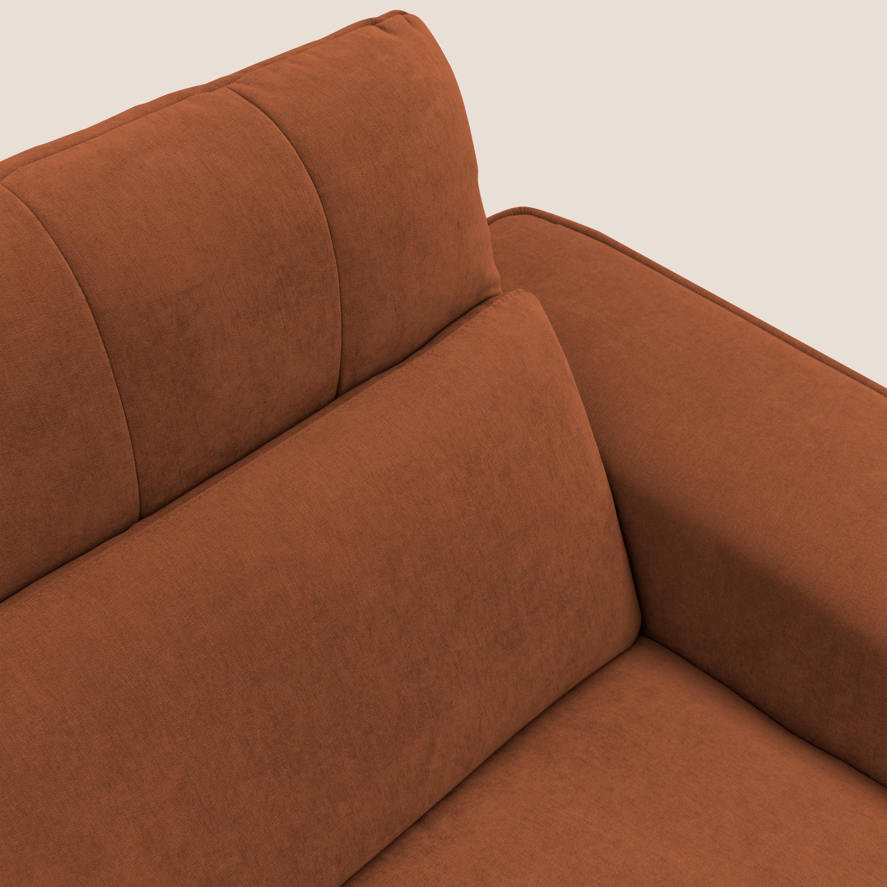 Clark Divano angolare con opzione relax elettrico in tessuto smacchiabile impermeabile T17 arancio - divani.store