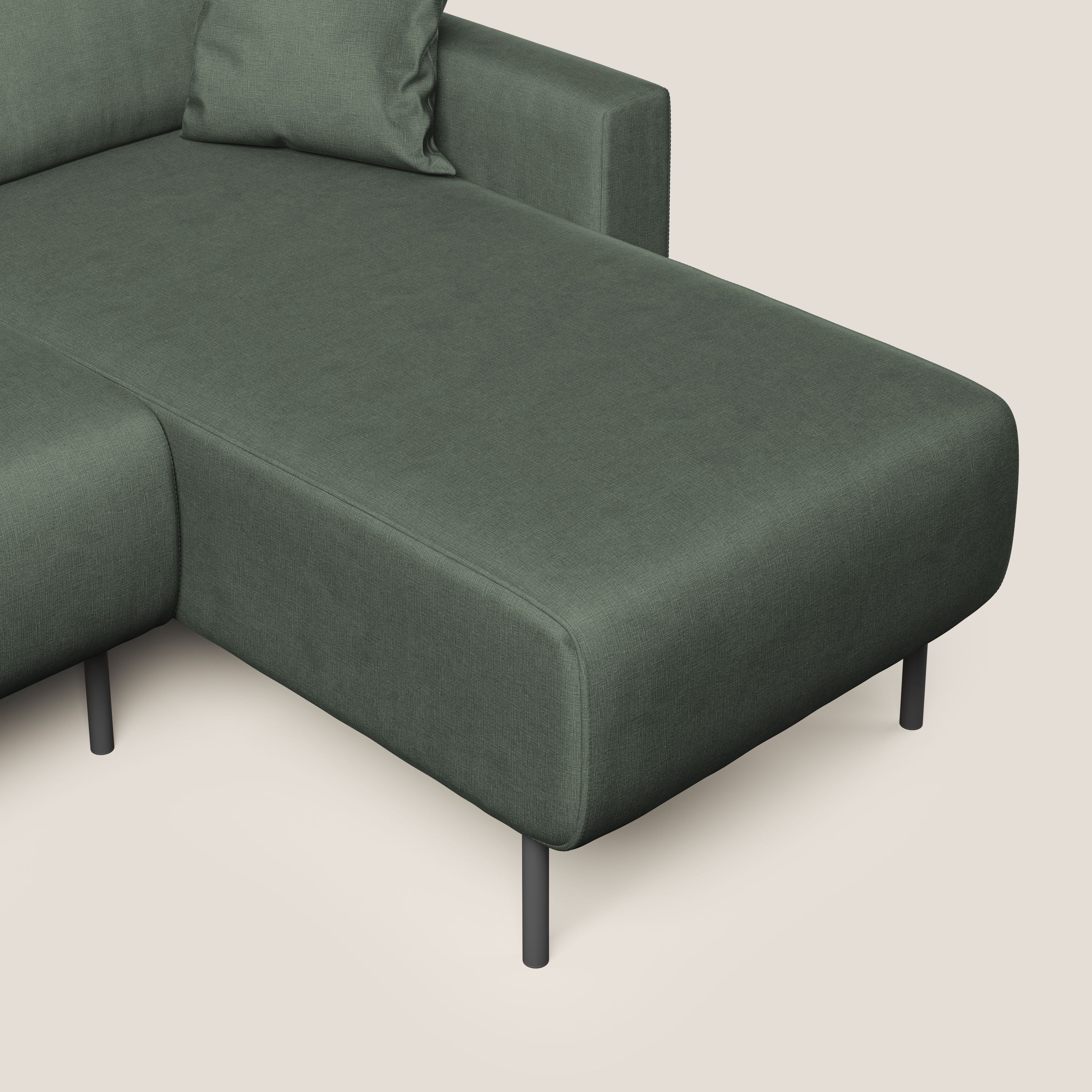 Arthur divano moderno angolare in velluto morbido impermeabile T01 verde - divani.store