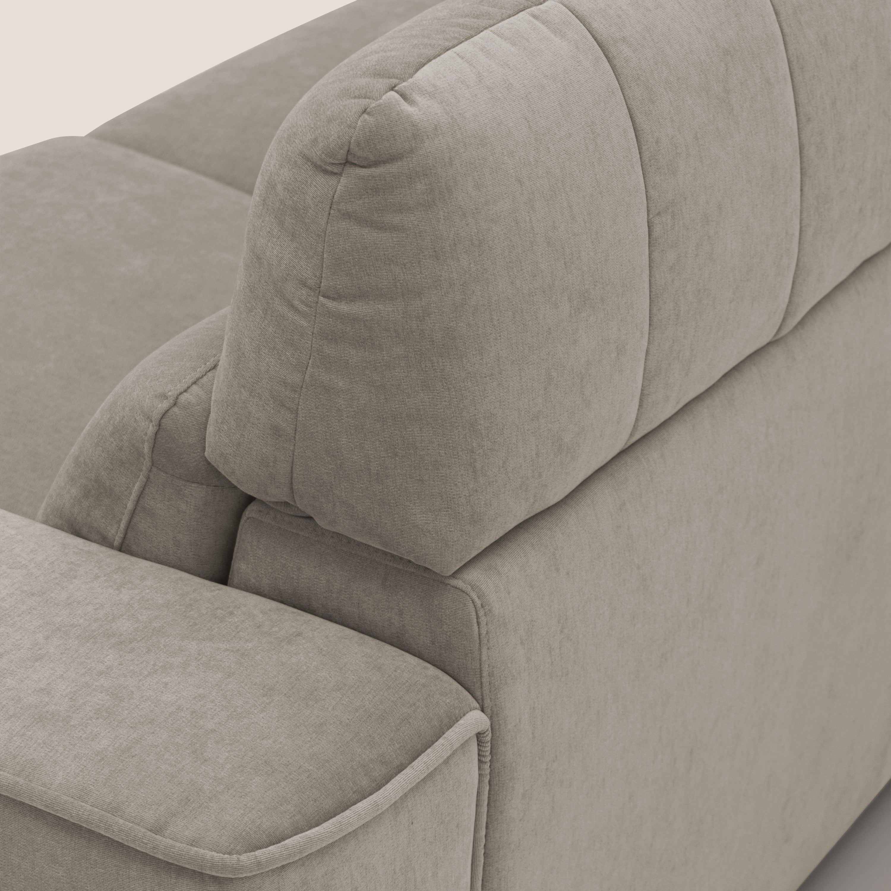 Clark Divano angolare con opzione relax elettrico in tessuto smacchiabile impermeabile T17 beige - divani.store