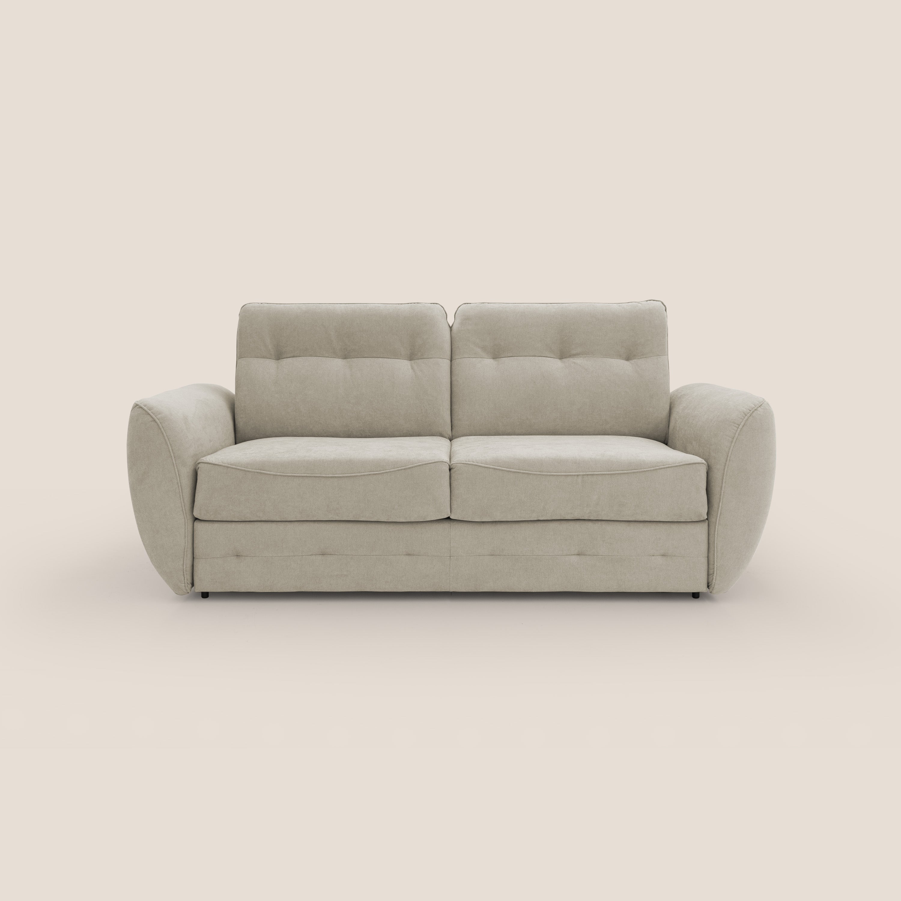 Zeus Divano letto scandinavo con schienale alto in tessuto impermeabile T02 panna - divani.store