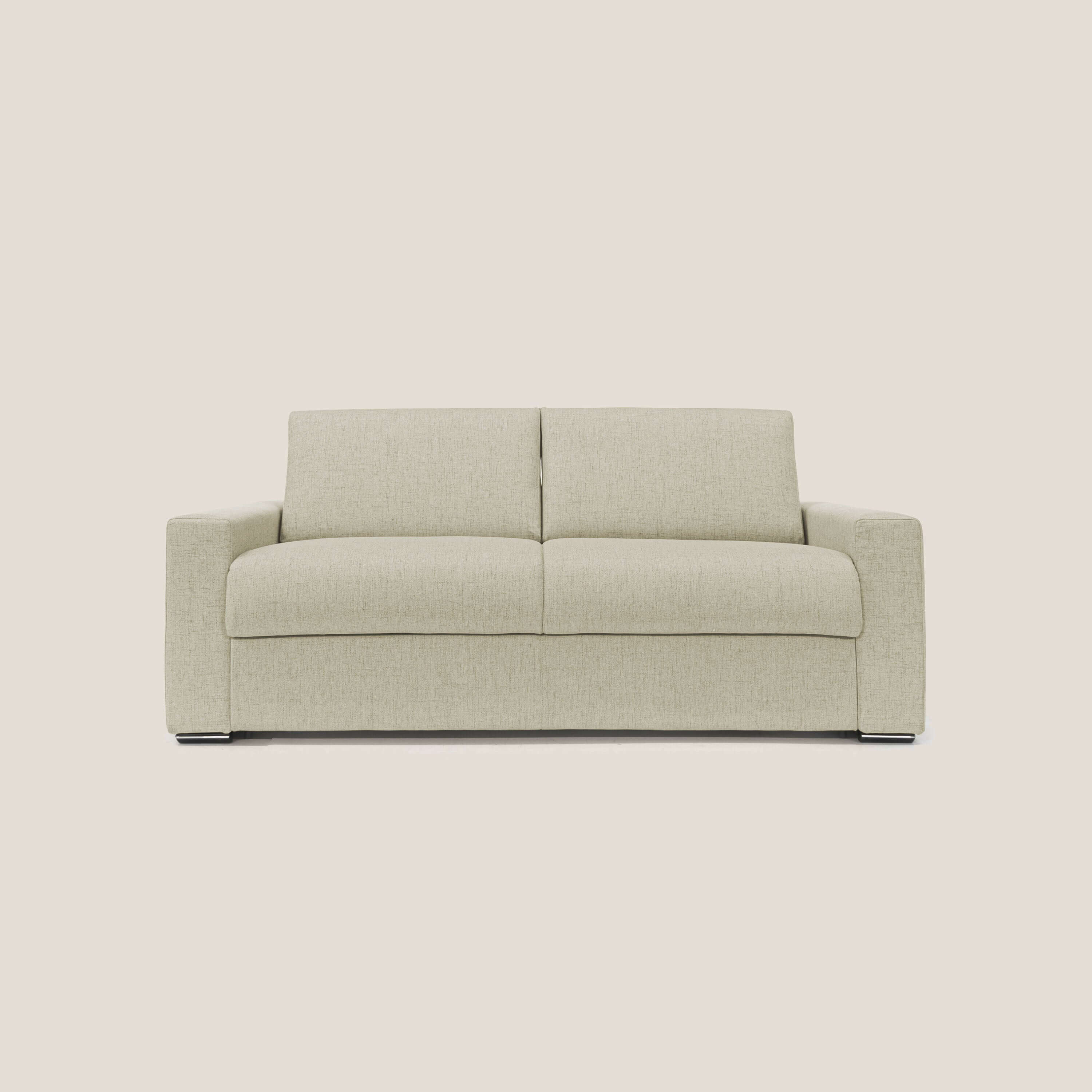 Nixon Divano letto matrimoniale con materasso 20 cm in tessuto impermeabile T03 beige - divani.store