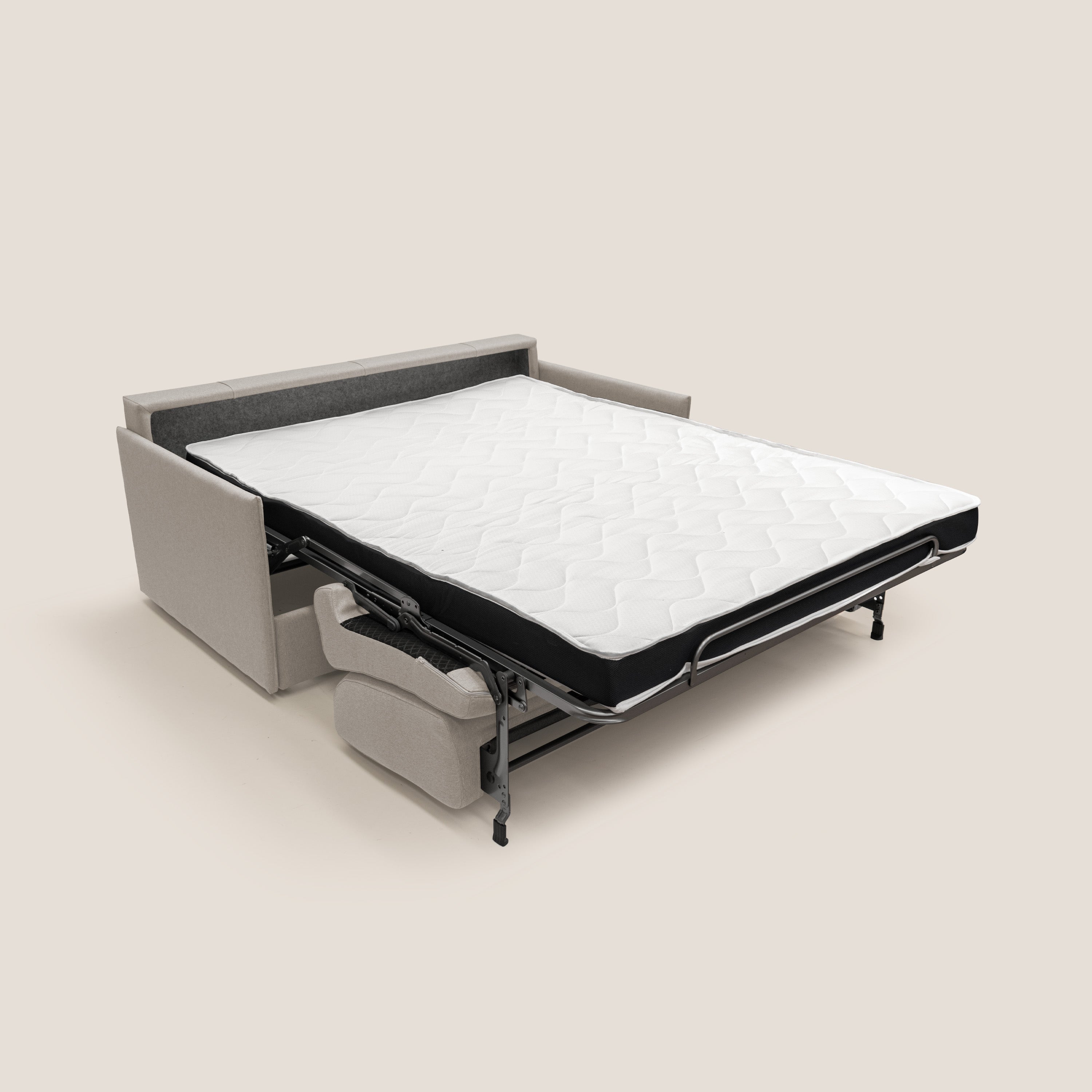 Evans Divano letto matrimoniale in tessuto impermeabile T13 panna - divani.store