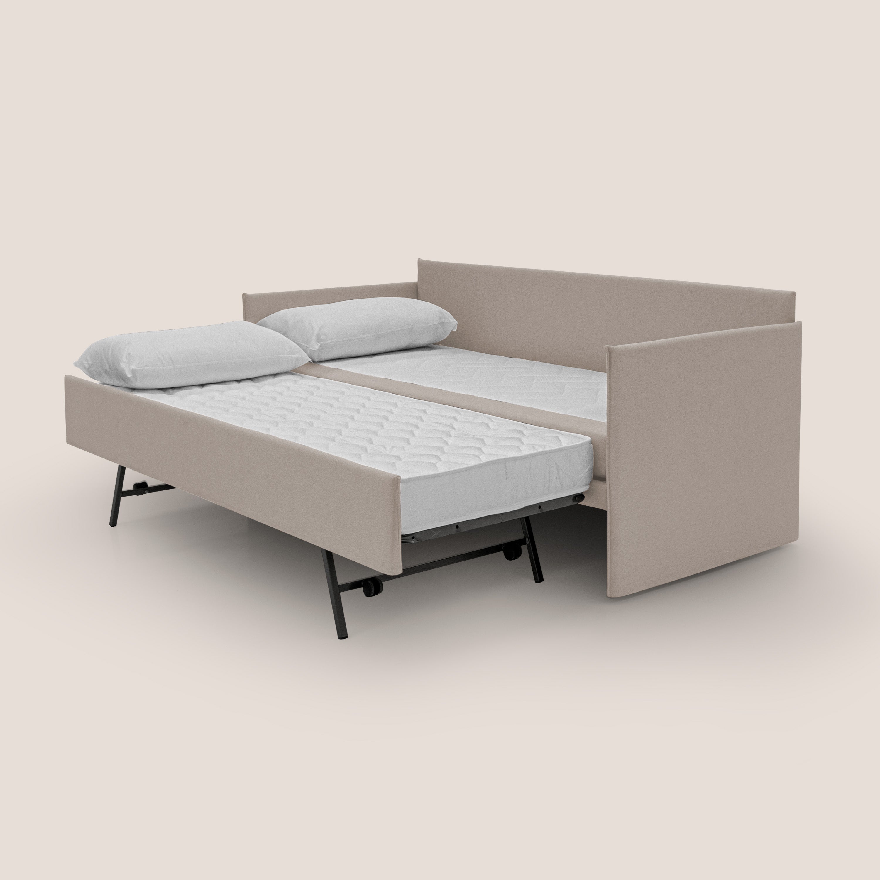 Brenta Divano duplex con doppio letto in tessuto simil cotone impermeabile T13 panna - divani.store