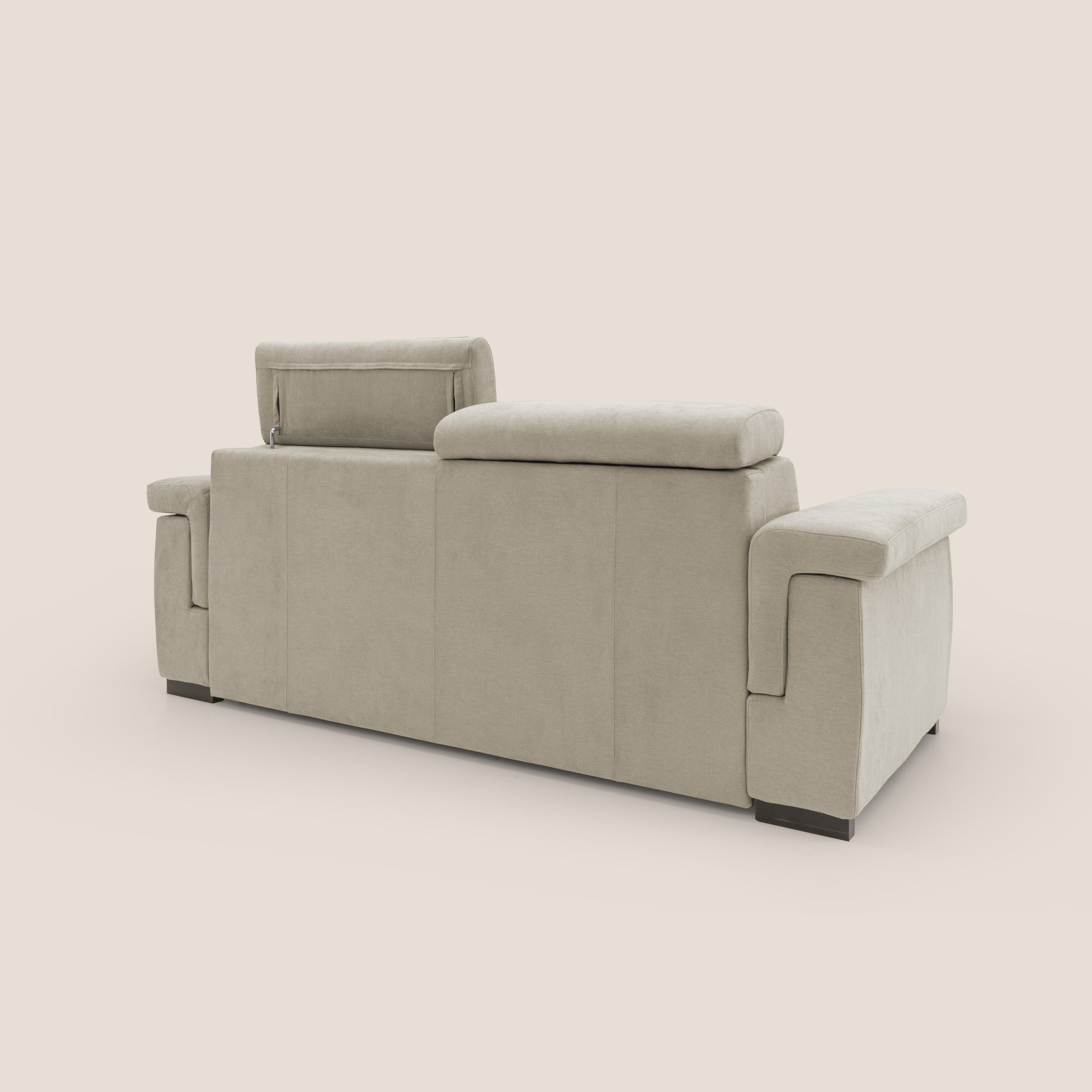 Bjorn divano letto sfoderabile con materasso H18 cm e poggiatesta reclinabili in tessuto impermeabile T02 panna - divani.store