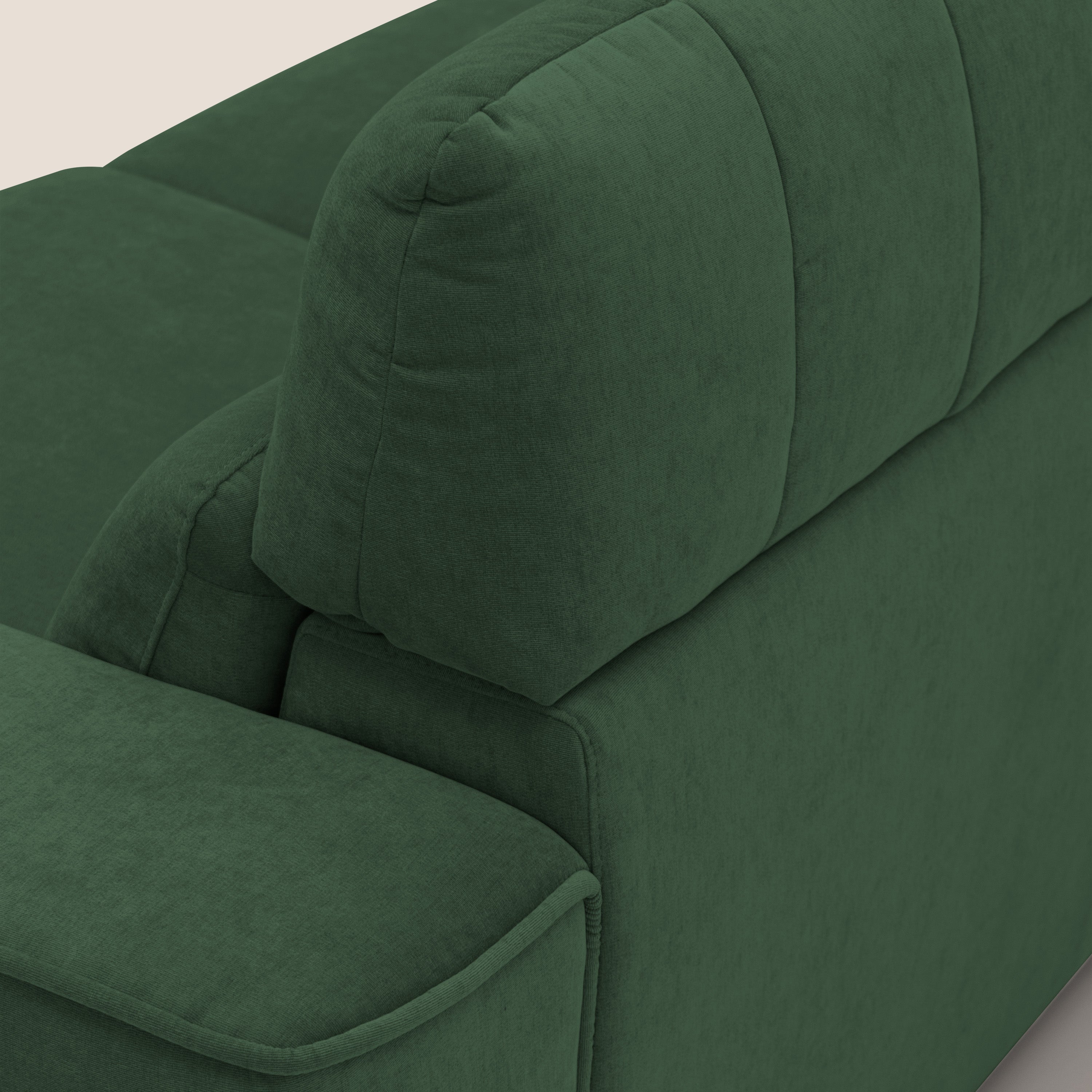 Clark Divano angolare con opzione relax elettrico in tessuto smacchiabile impermeabile T17 verde - divani.store