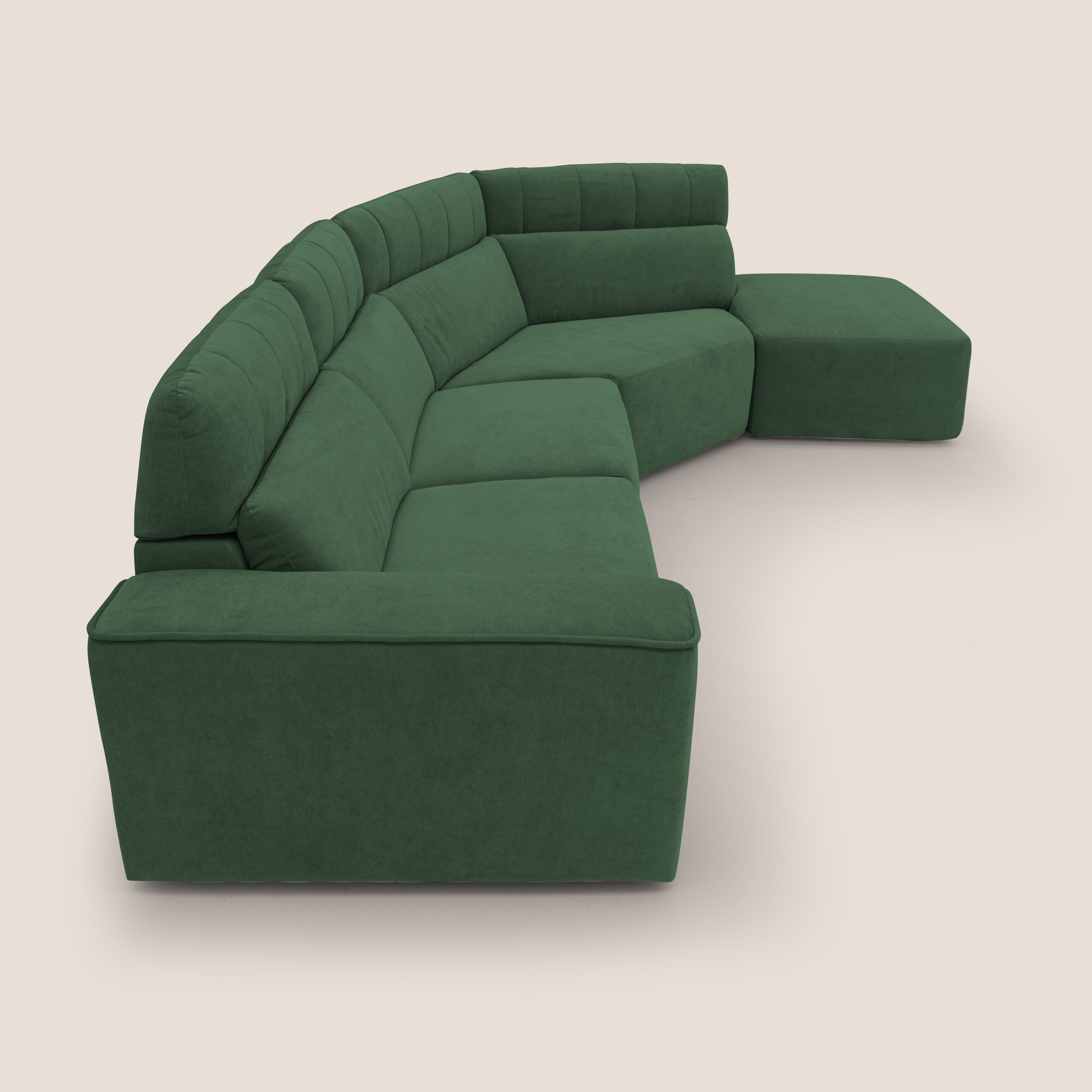 Clark Divano angolare con opzione relax elettrico in tessuto smacchiabile impermeabile T17 verde - divani.store