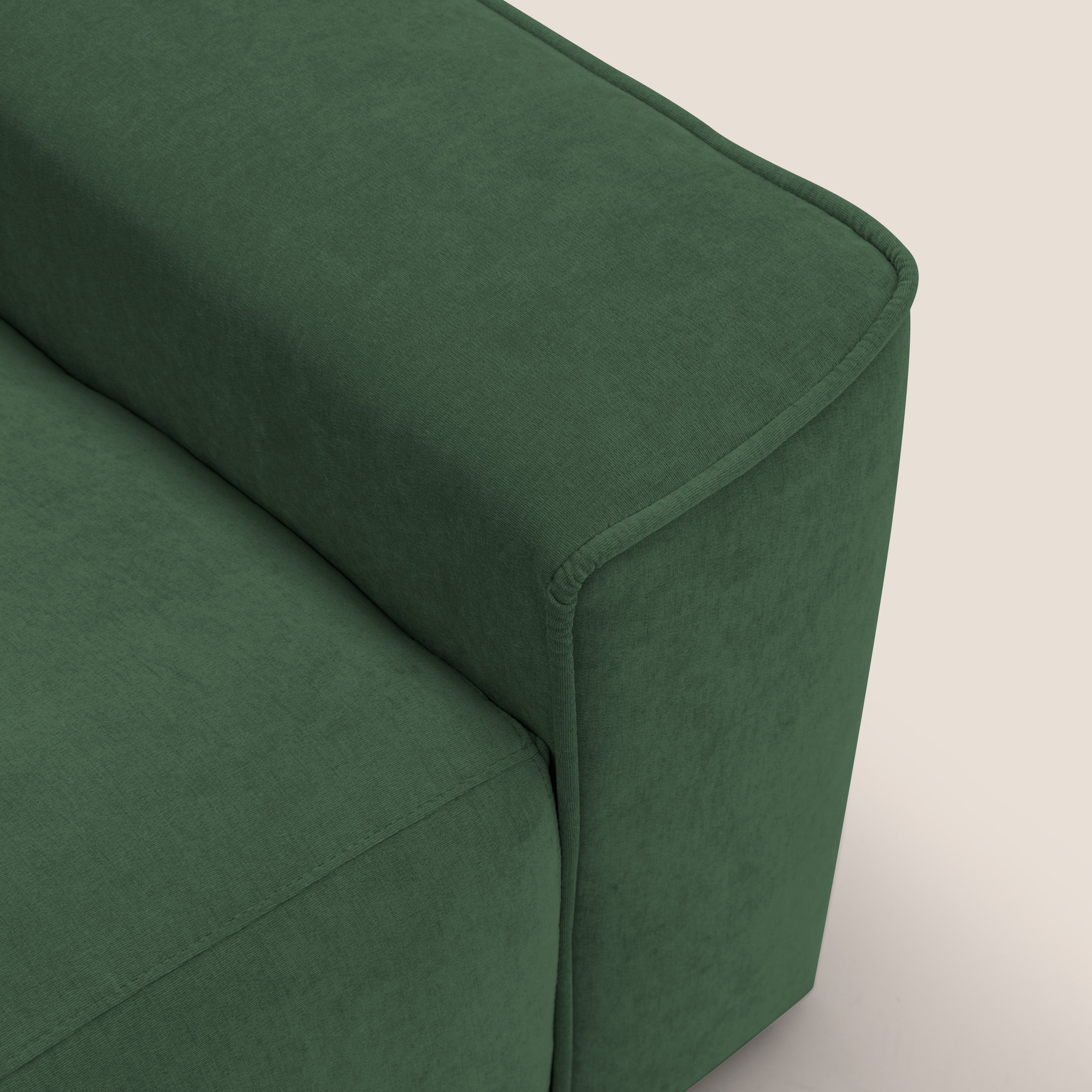 Clark Divano angolare con opzione relax elettrico in tessuto smacchiabile impermeabile T17 verde - divani.store
