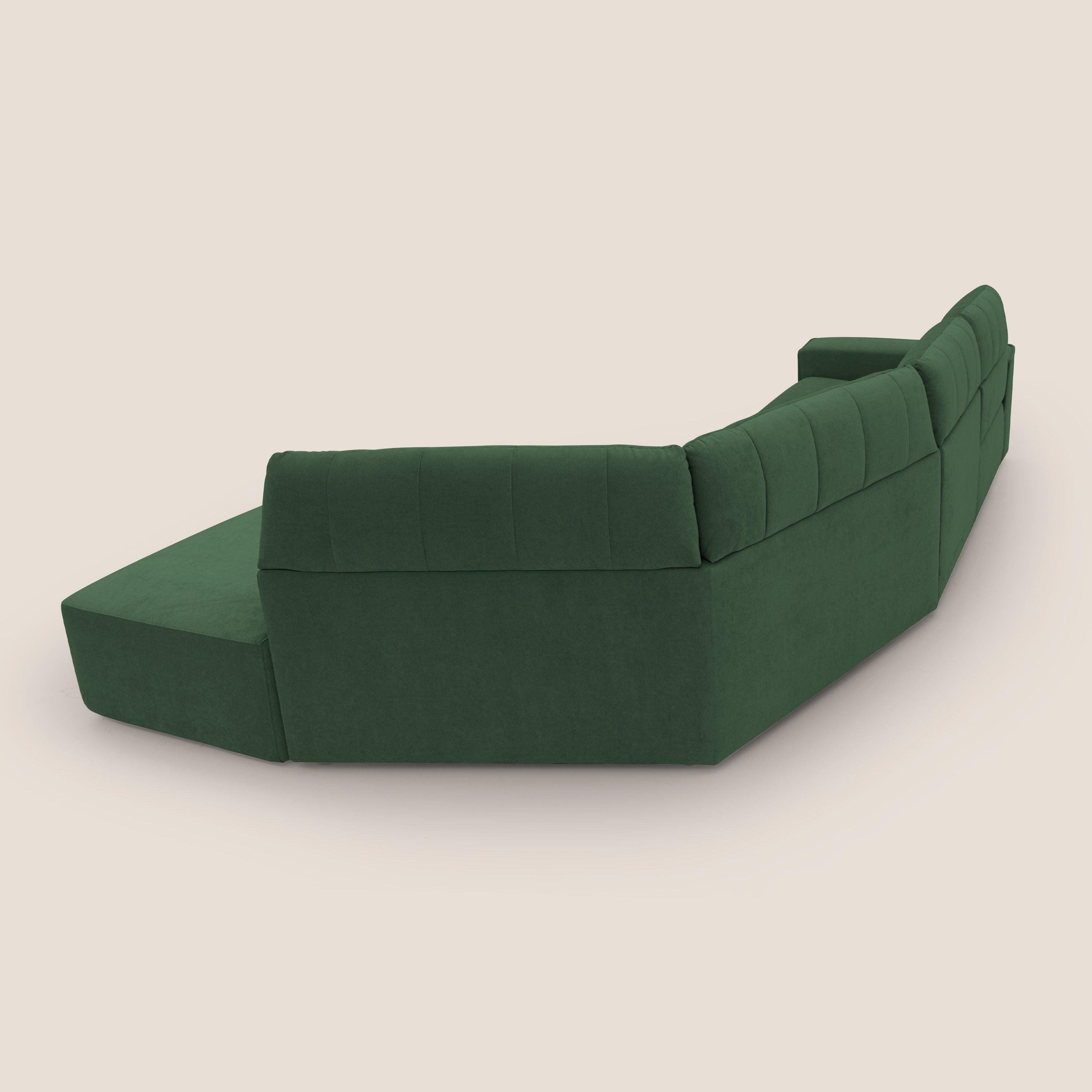 Clark Divano angolare con opzione relax elettrico in tessuto smacchiabile impermeabile T17 verde - divani.store