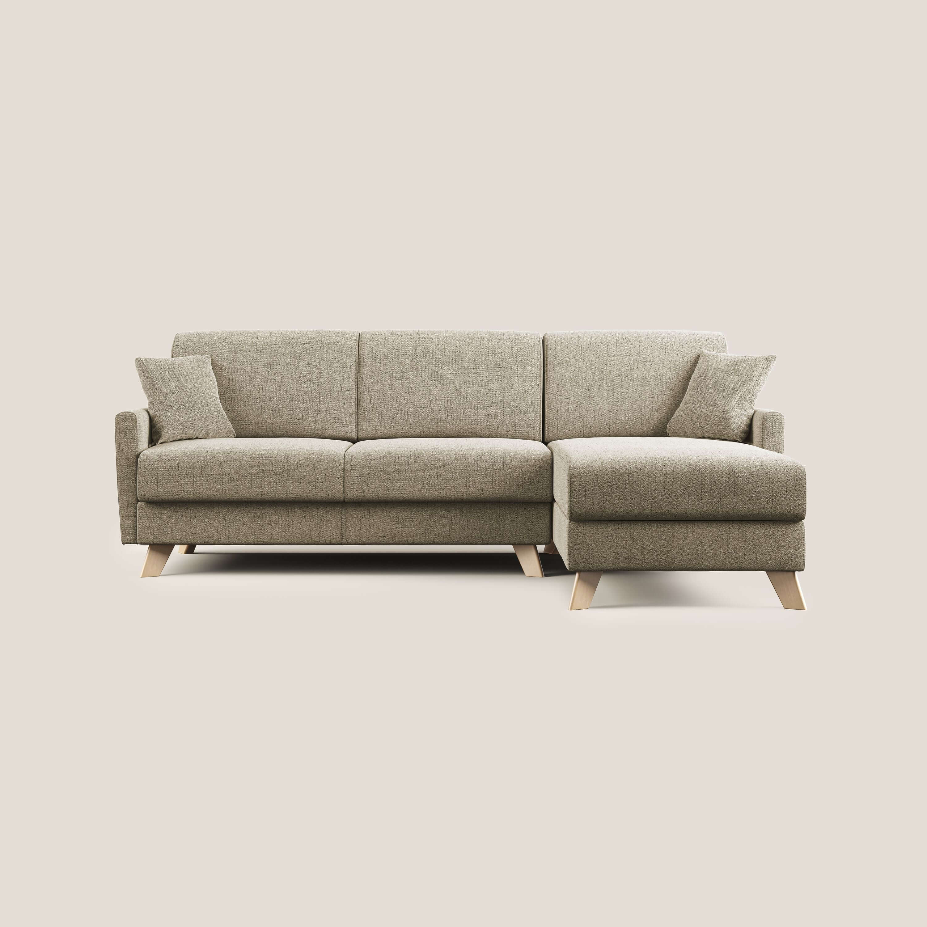 Edgar divano letto angolare in tessuto felis impermeabile T03 beige - divani.store