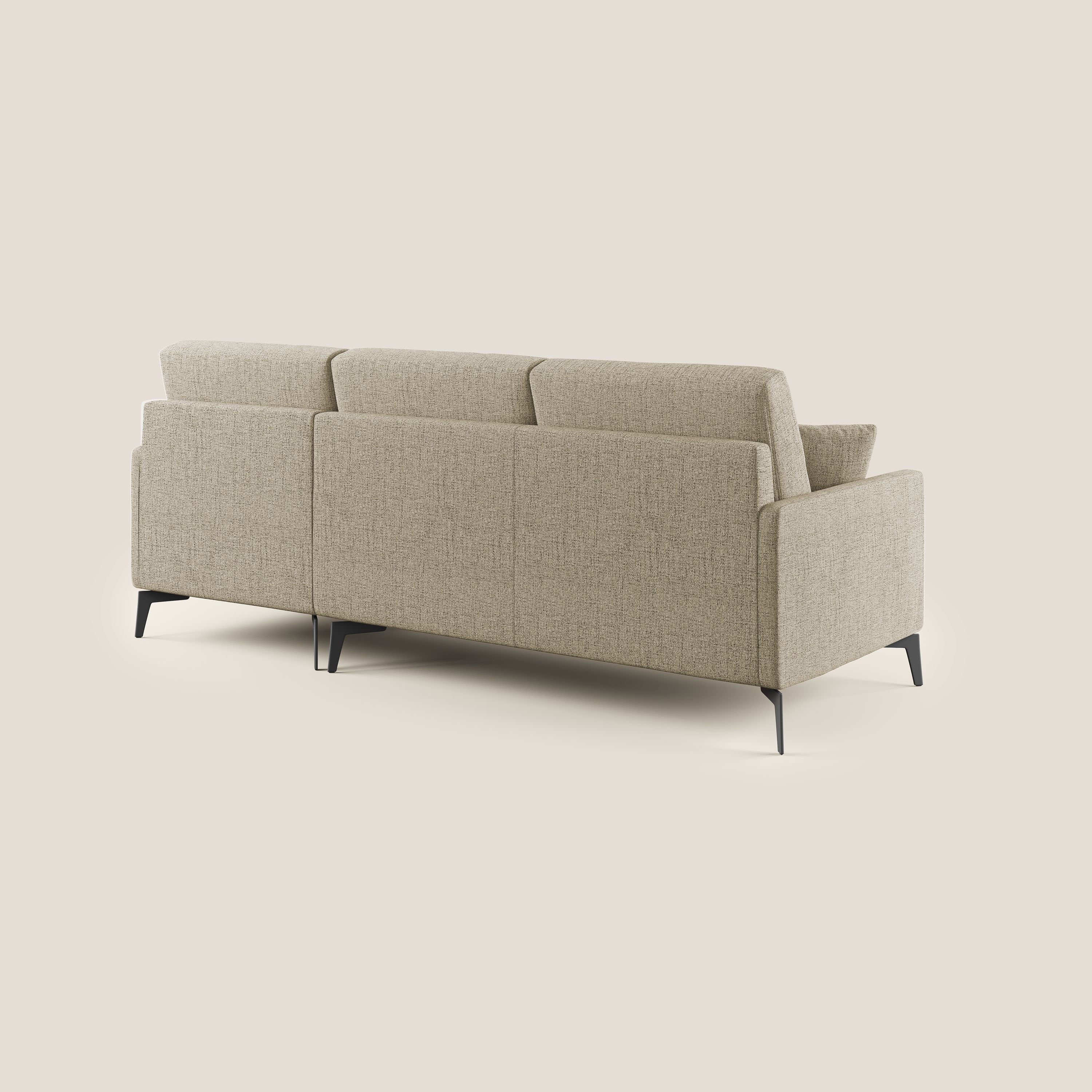 Saturno divano angolare moderno in tessuto morbido impermeabile T03 beige - divani.store