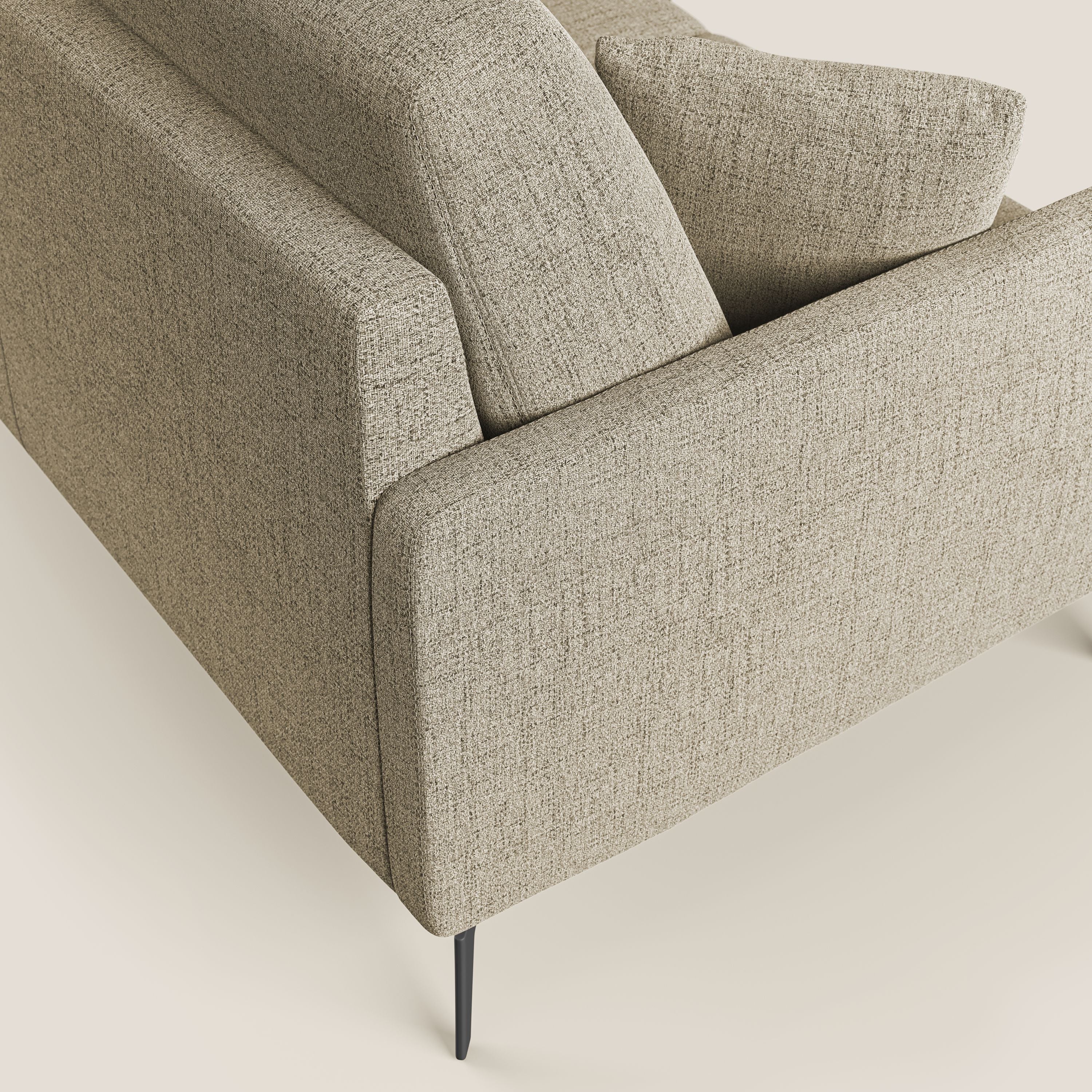 Saturno divano angolare moderno in tessuto morbido impermeabile T03 beige - divani.store