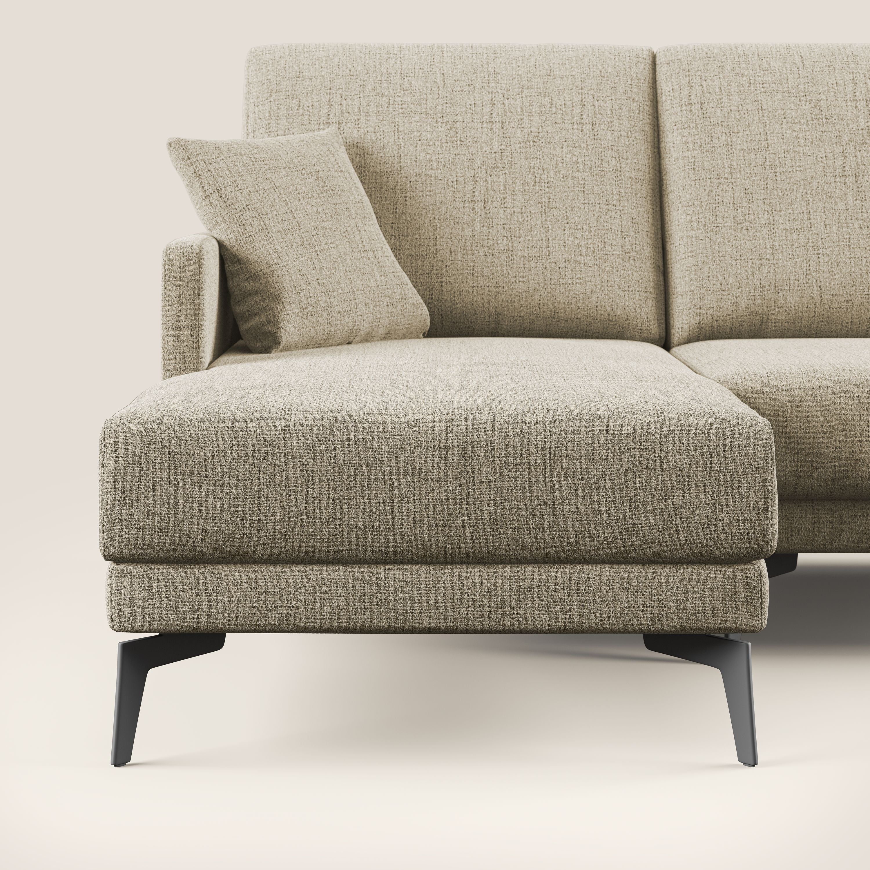 Saturno divano panoramico moderno in tessuto morbido impermeabile T03 beige - divani.store