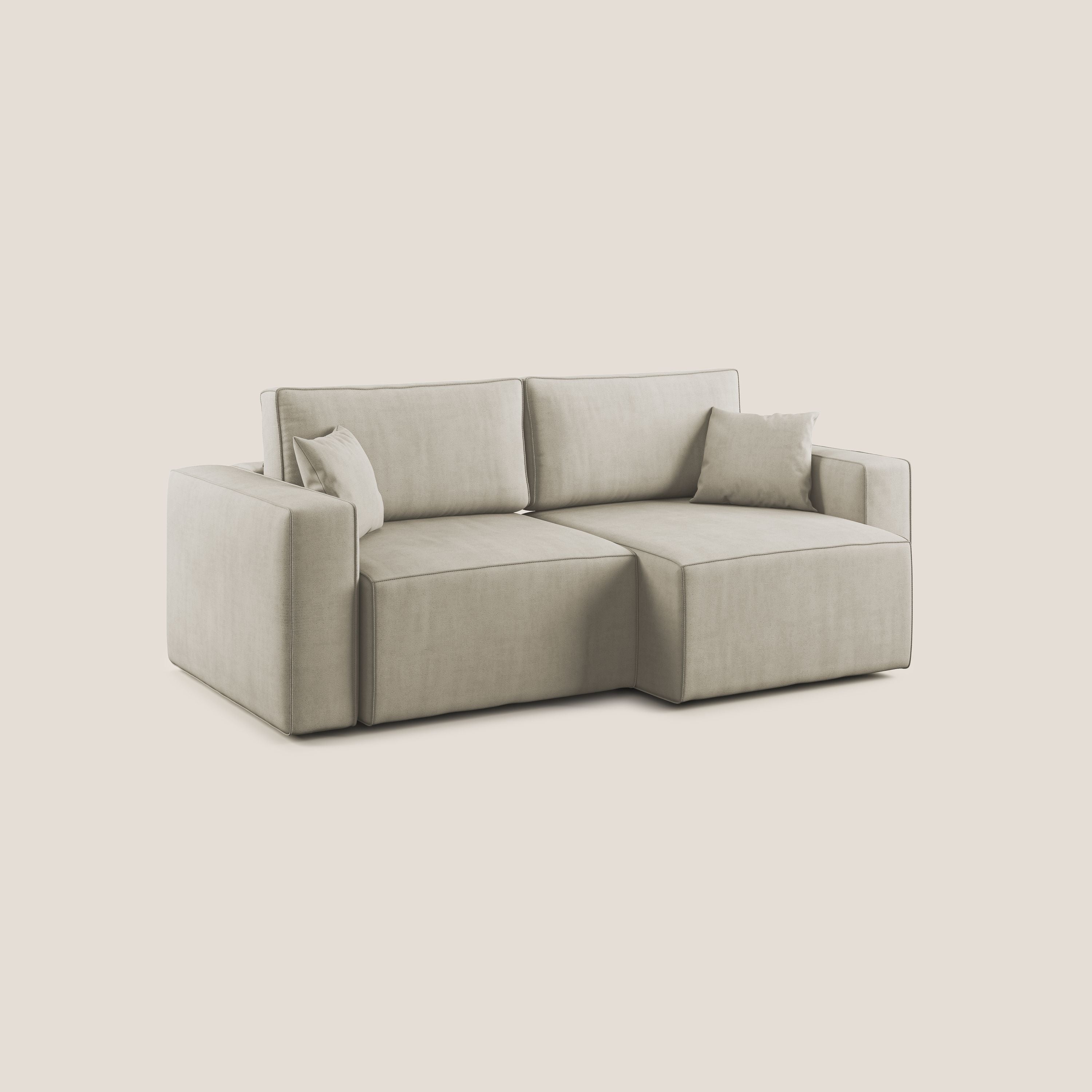 Morfeo divano con sedute estraibili in morbido tessuto impermeabile T02 panna - divani.store
