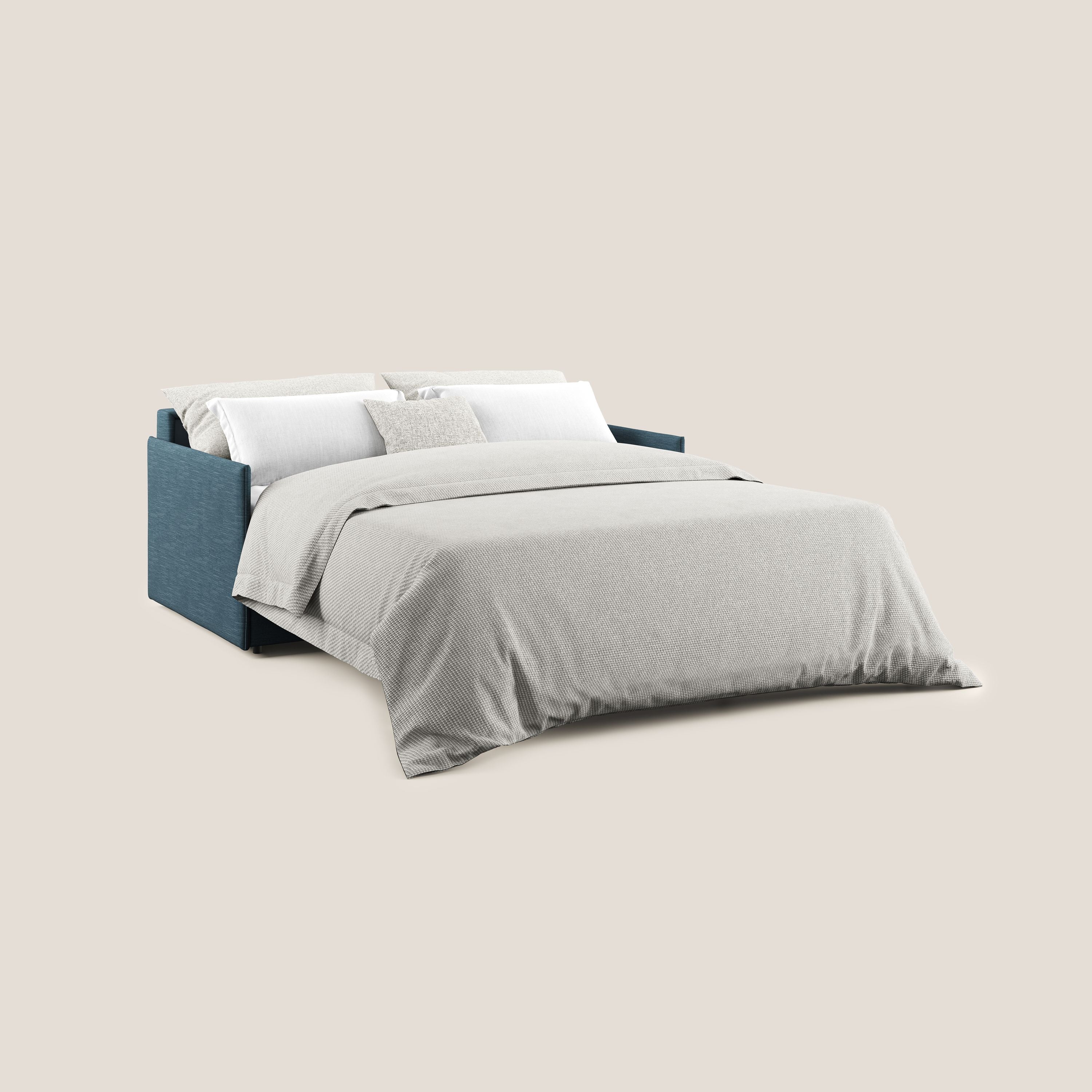 Evans Divano letto in tessuto Ecosostenibile petrolio - divani.store