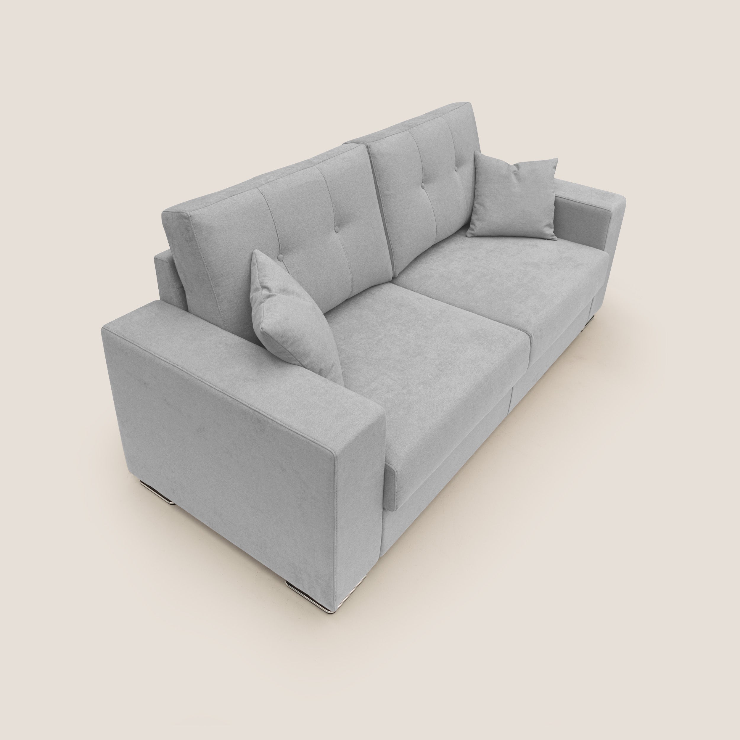 Giove divano in morbido tessuto impermeabile T02 grigio chiaro - divani.store