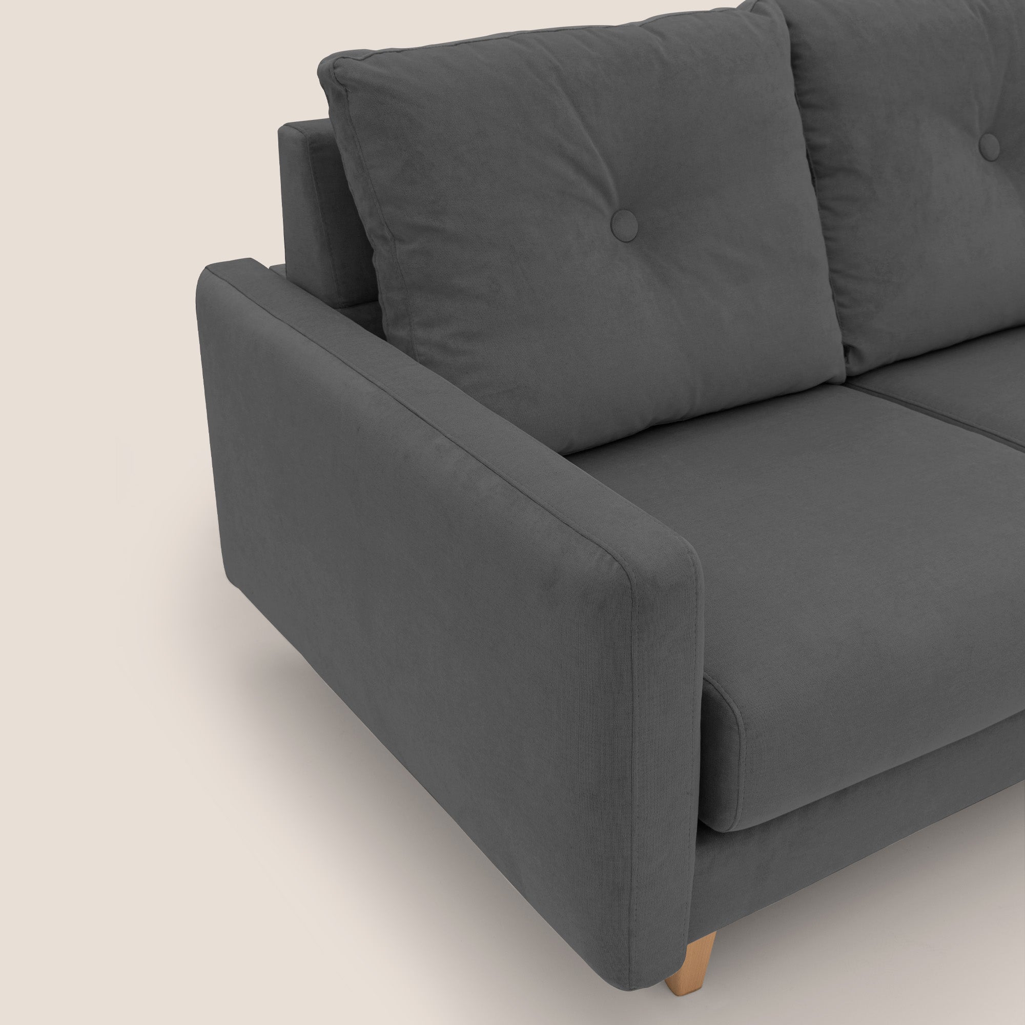 Matisse Divano angolare con sedute scorrevoli in tessuto morbido smacchiabile T17 - divani.store