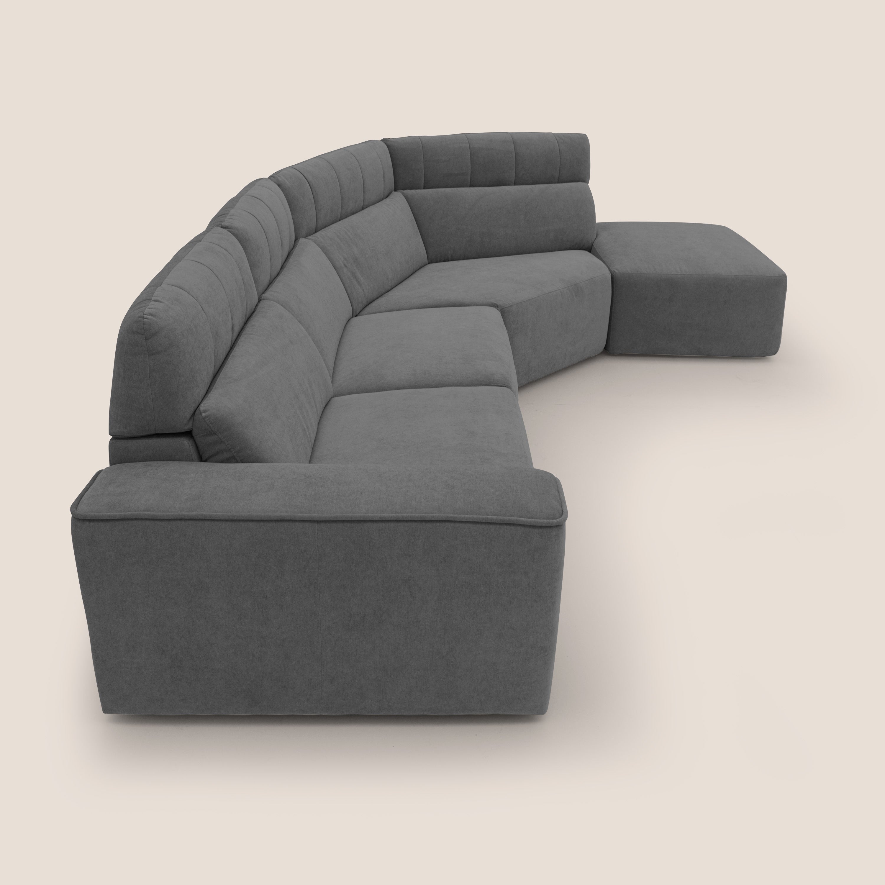 Clark Divano angolare con opzione relax elettrico in tessuto smacchiabile impermeabile T17 antracite - divani.store