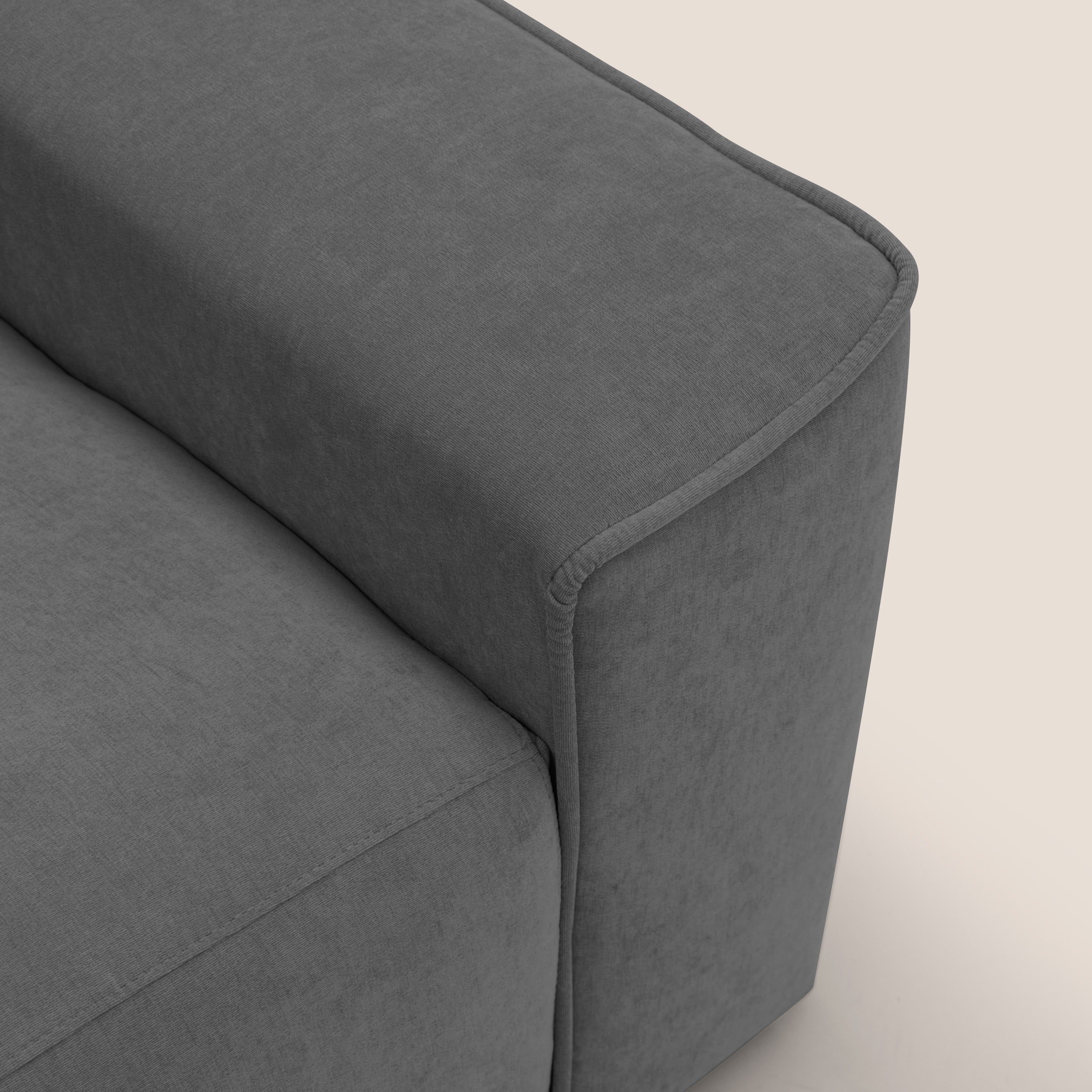 Clark Divano modulare angolare REVERSIBILE con opzione relax elettrico in tessuto smacchiabile impermeabile T17 antracite - divani.store