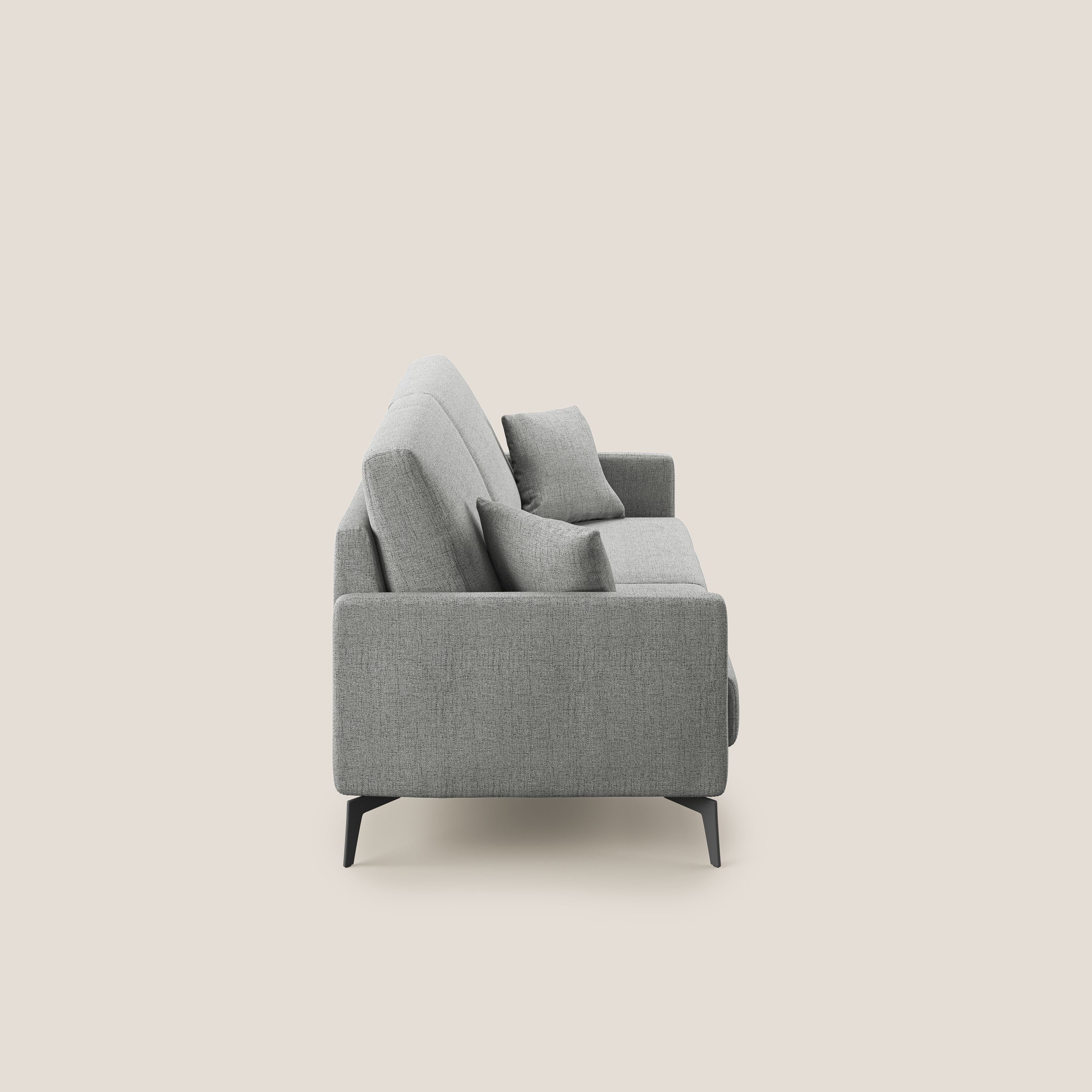 Saturno divano moderno in tessuto morbido impermeabile T03 grigio chiaro - divani.store