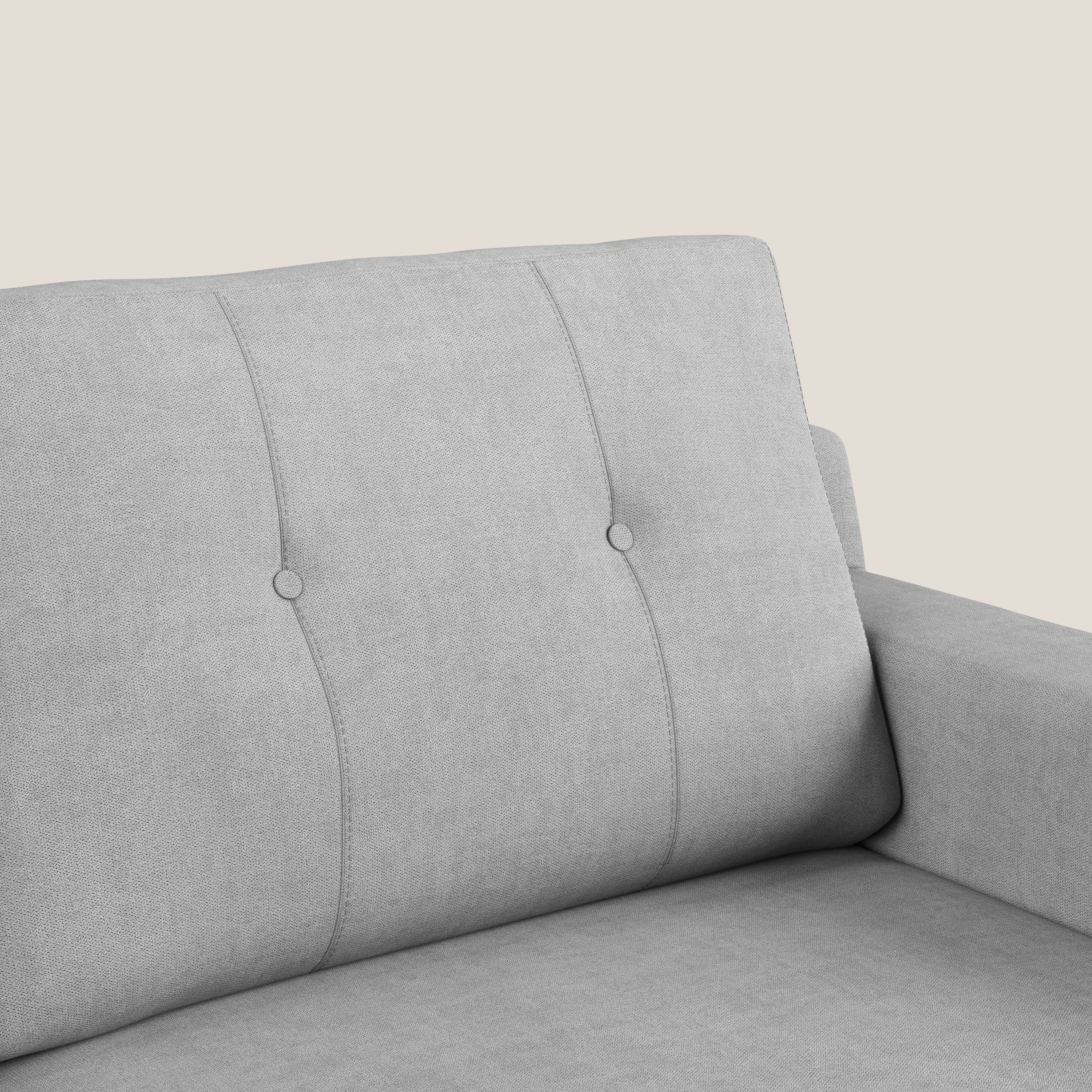 Danish divano moderno in tessuto morbido impermeabile T02 grigio chiaro - divani.store