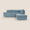 Minerva divano angolare con estraibile a cassettone e pouf contenitore in tessuto morbido impermeabile T02 carta da zucchero - divani.store