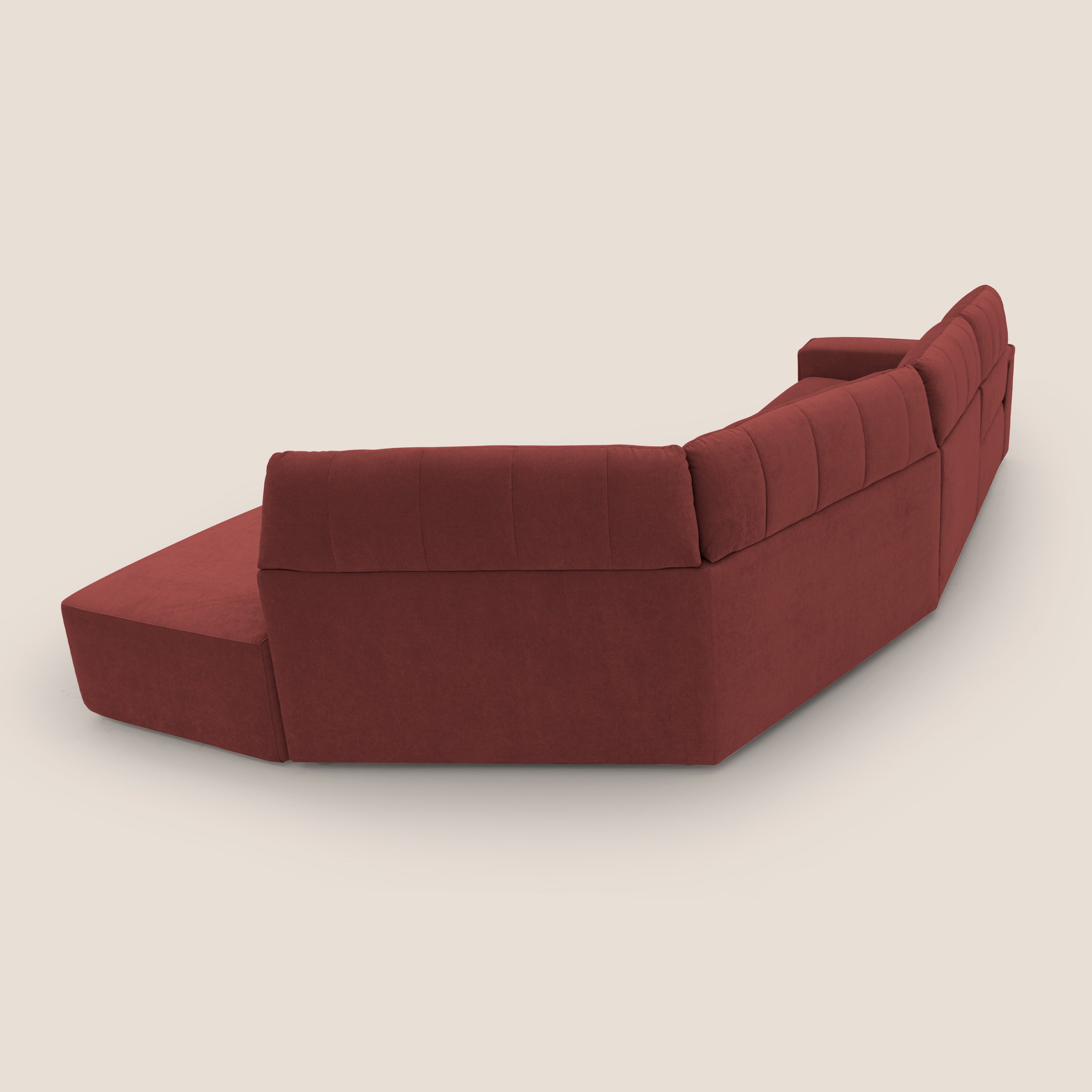 Clark Divano angolare con opzione relax elettrico in tessuto smacchiabile impermeabile T17 rosso - divani.store