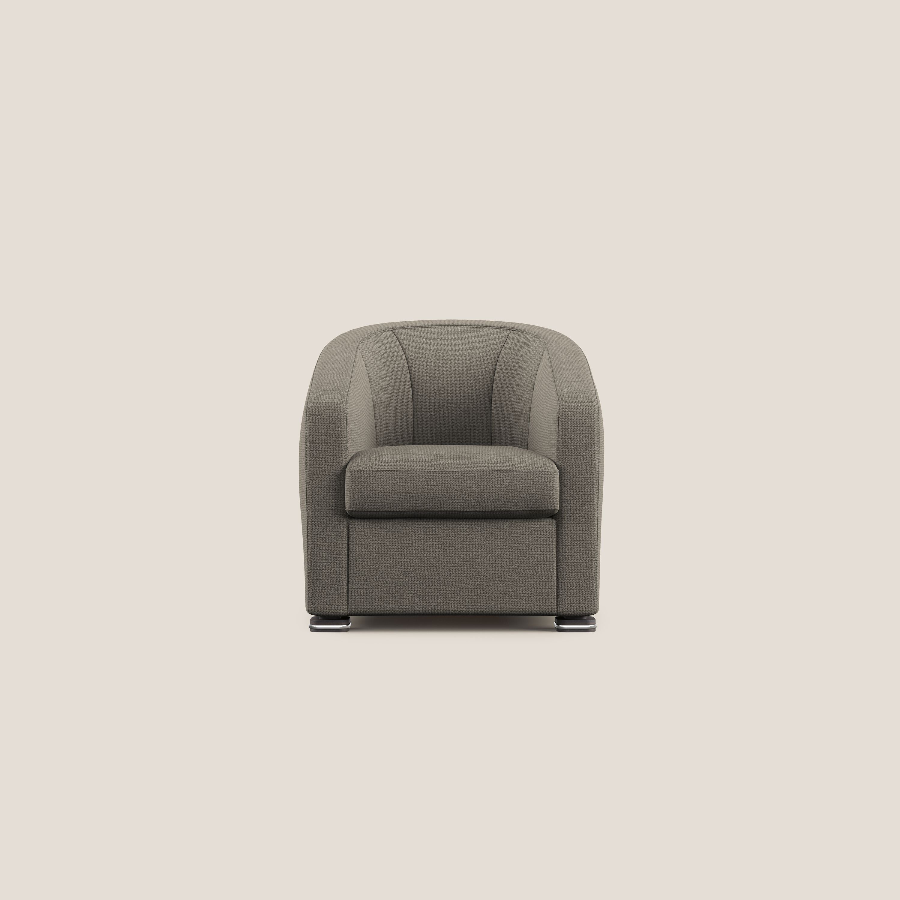 Cloe Poltroncina in tessuto smacchiabile con acqua QuickClean T08 tortora - divani.store