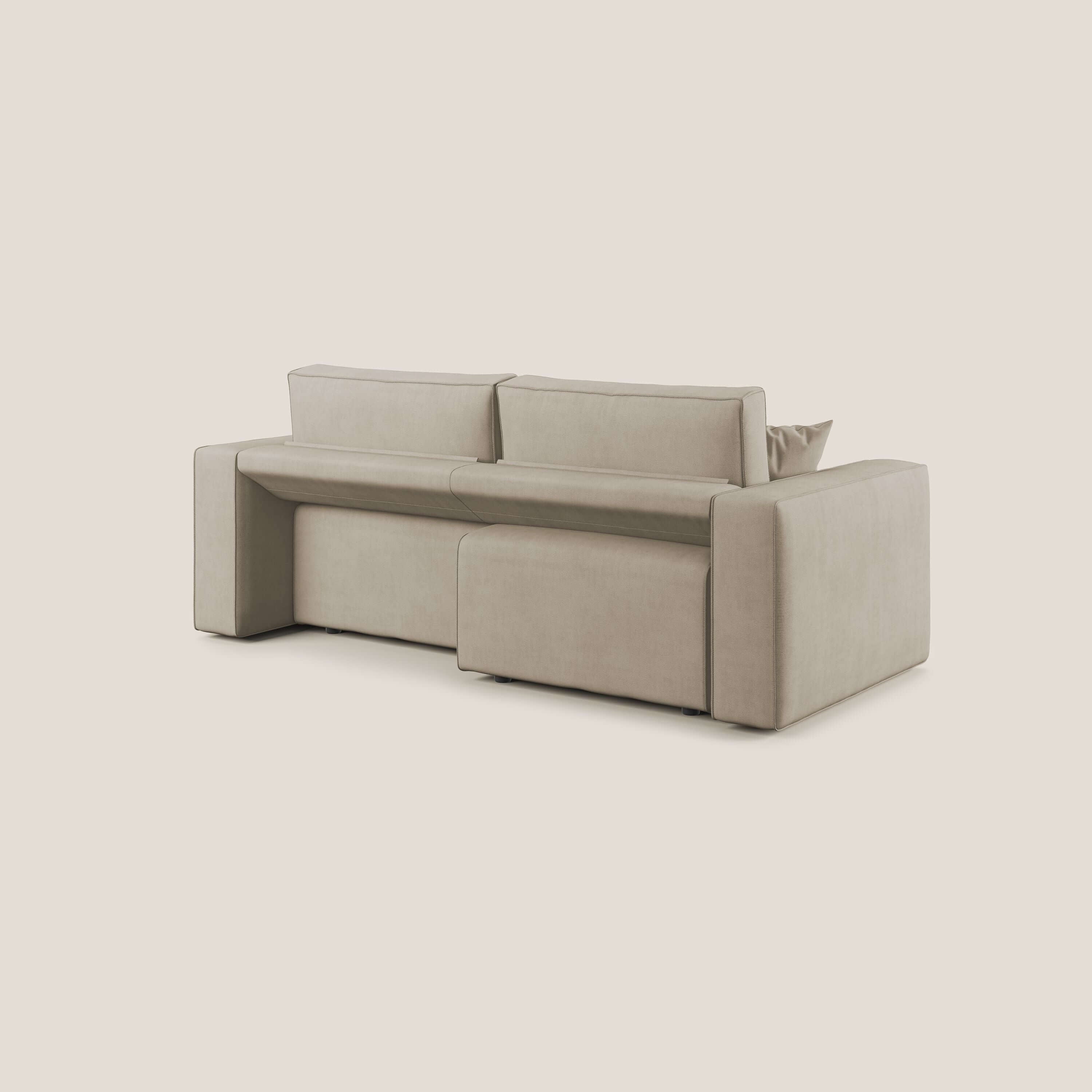Morfeo divano con sedute estraibili in morbido tessuto impermeabile T02 beige - divani.store