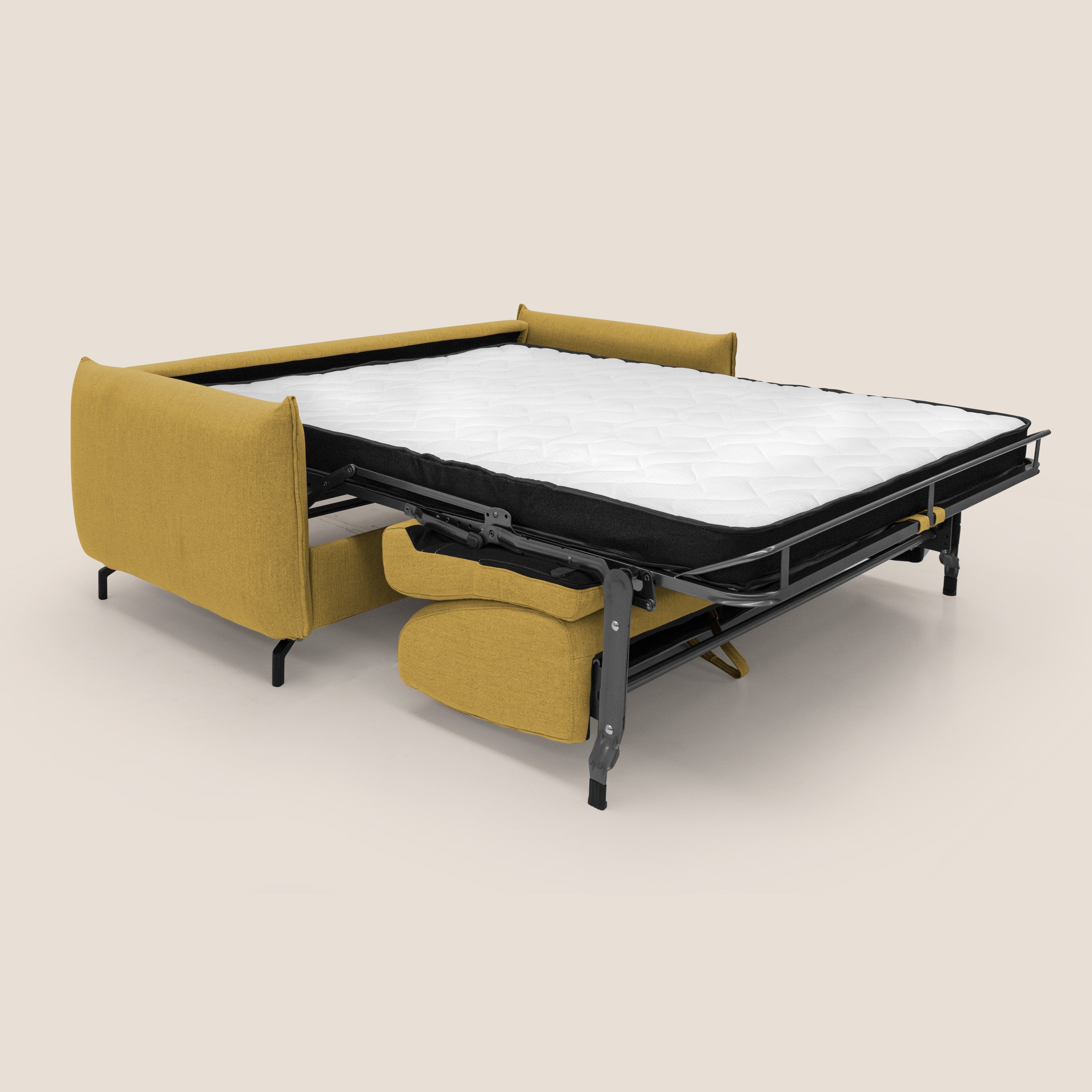 Scarlet divano letto in tessuto misto cotone impermeabile T19 giallo - divani.store