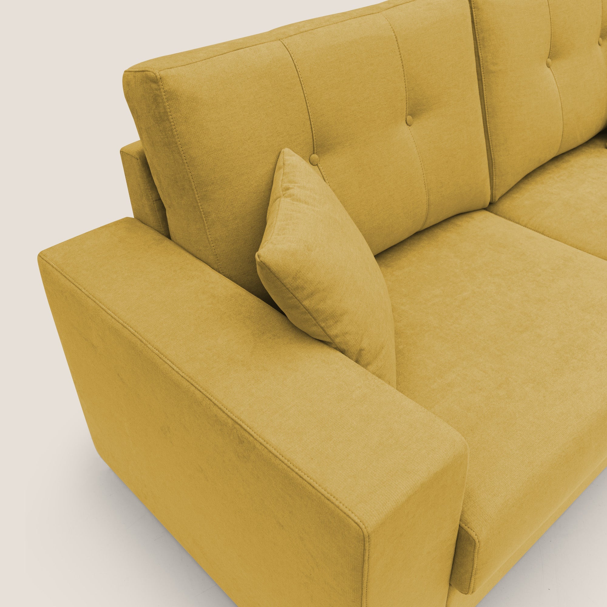 Giove divano in morbido tessuto impermeabile T02 giallo - divani.store