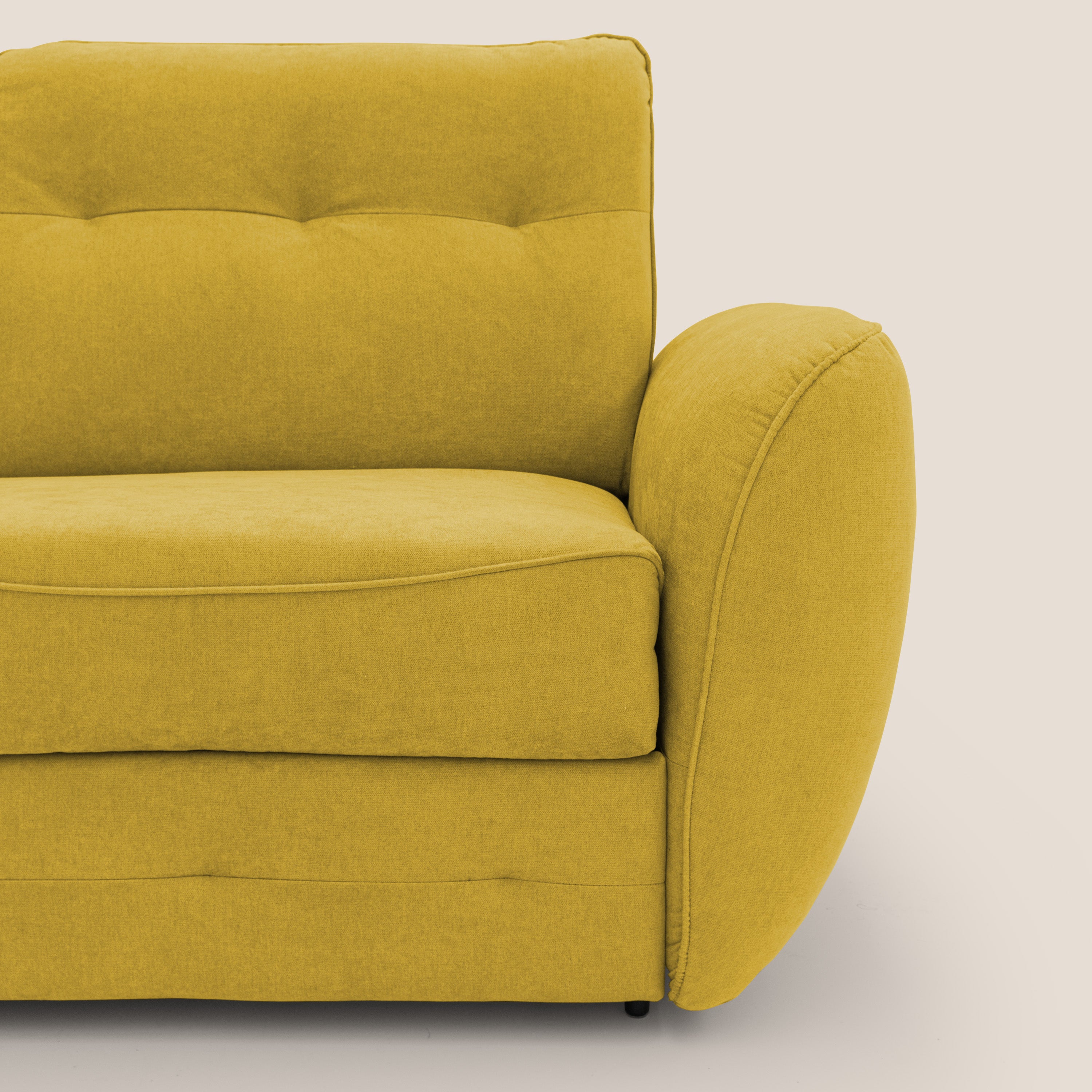 Zeus divano letto angolare con materasso H18 cm pouf mobile in tessuto impermeabile T02 - divani.store