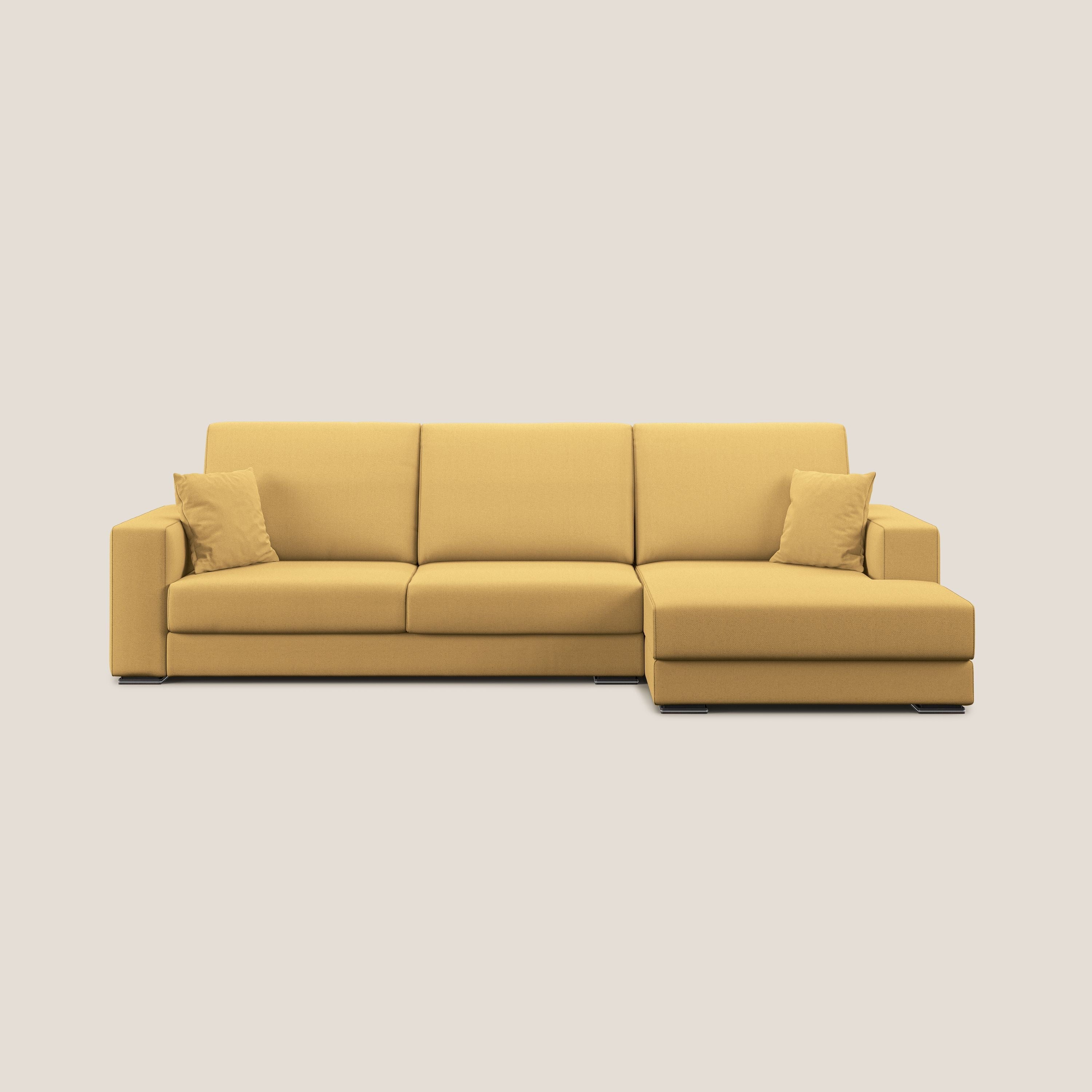 Marte divano angolare in tessuto smacchiabile impermeabile T08 giallo - divani.store