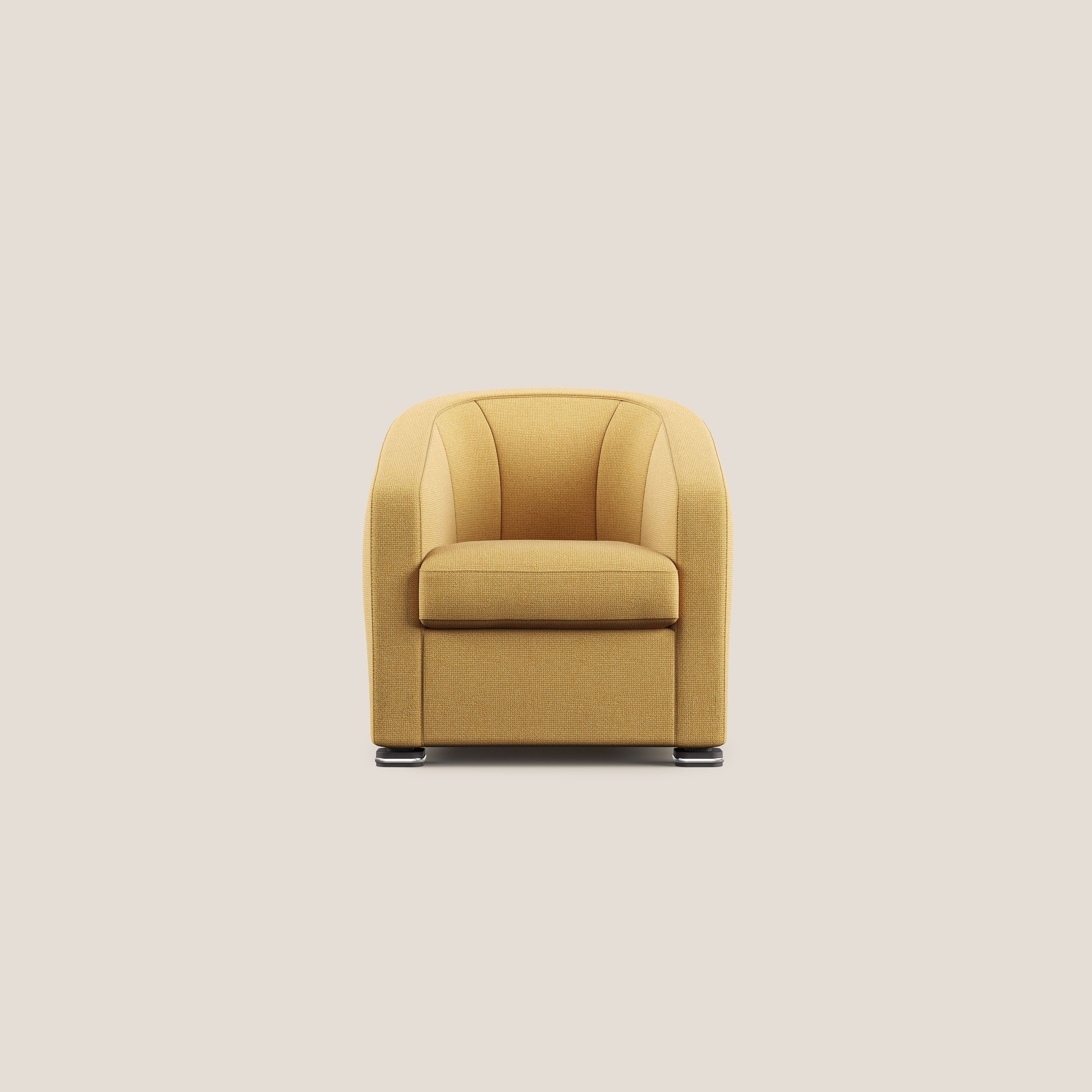Cloe Poltroncina in tessuto smacchiabile con acqua QuickClean T08 giallo - divani.store