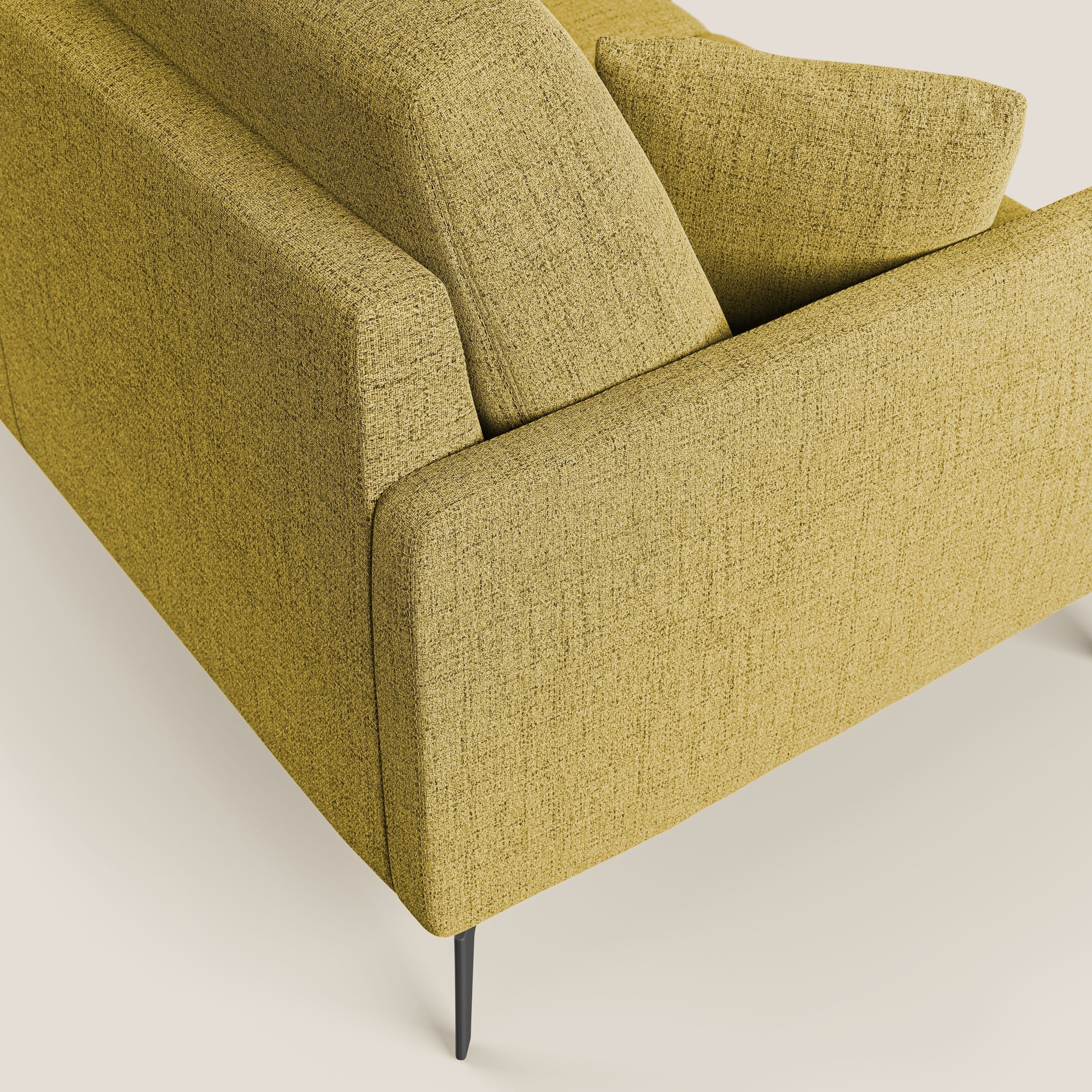 Saturno divano angolare moderno in tessuto morbido impermeabile T03 giallo - divani.store