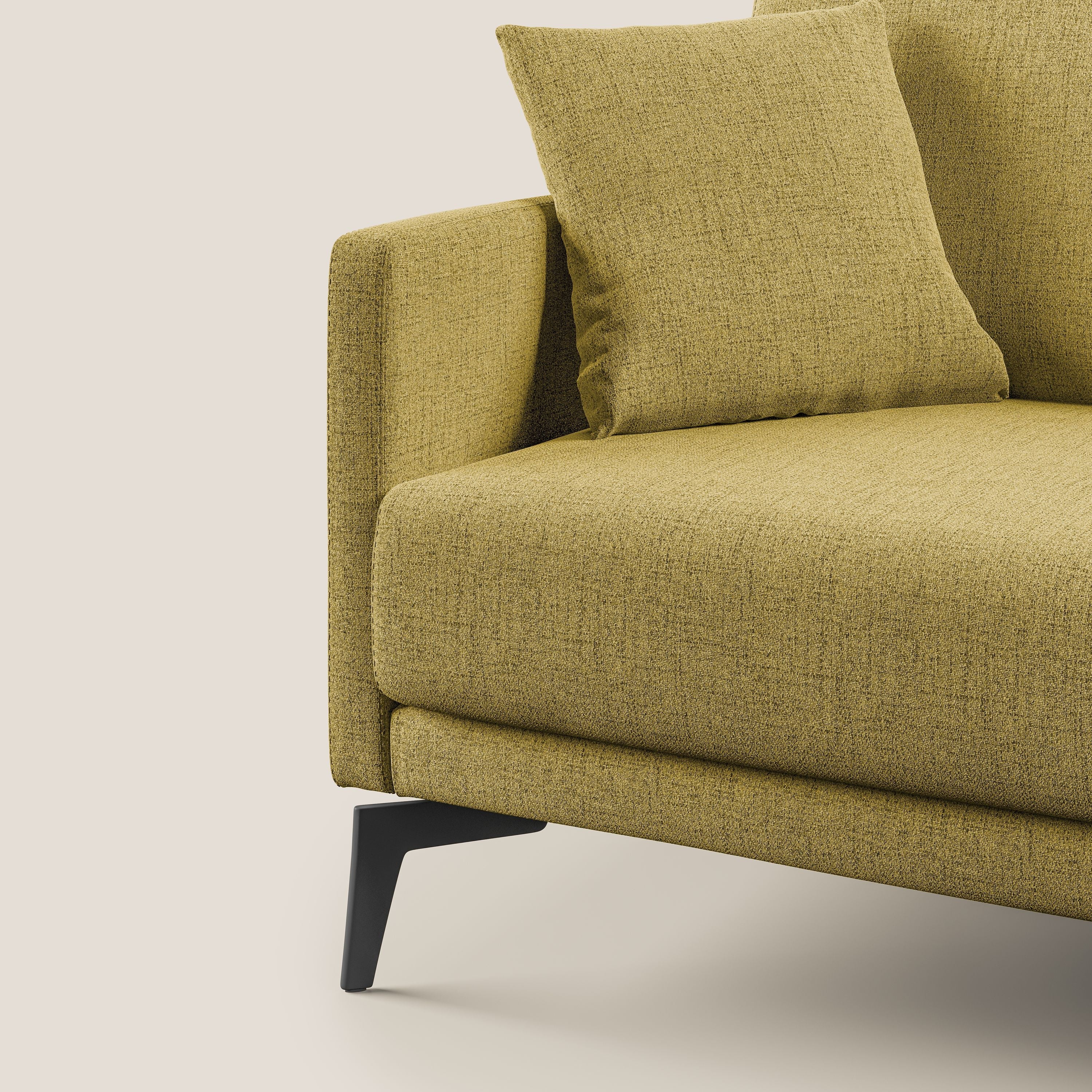 Saturno divano moderno in tessuto morbido impermeabile T03 giallo - divani.store