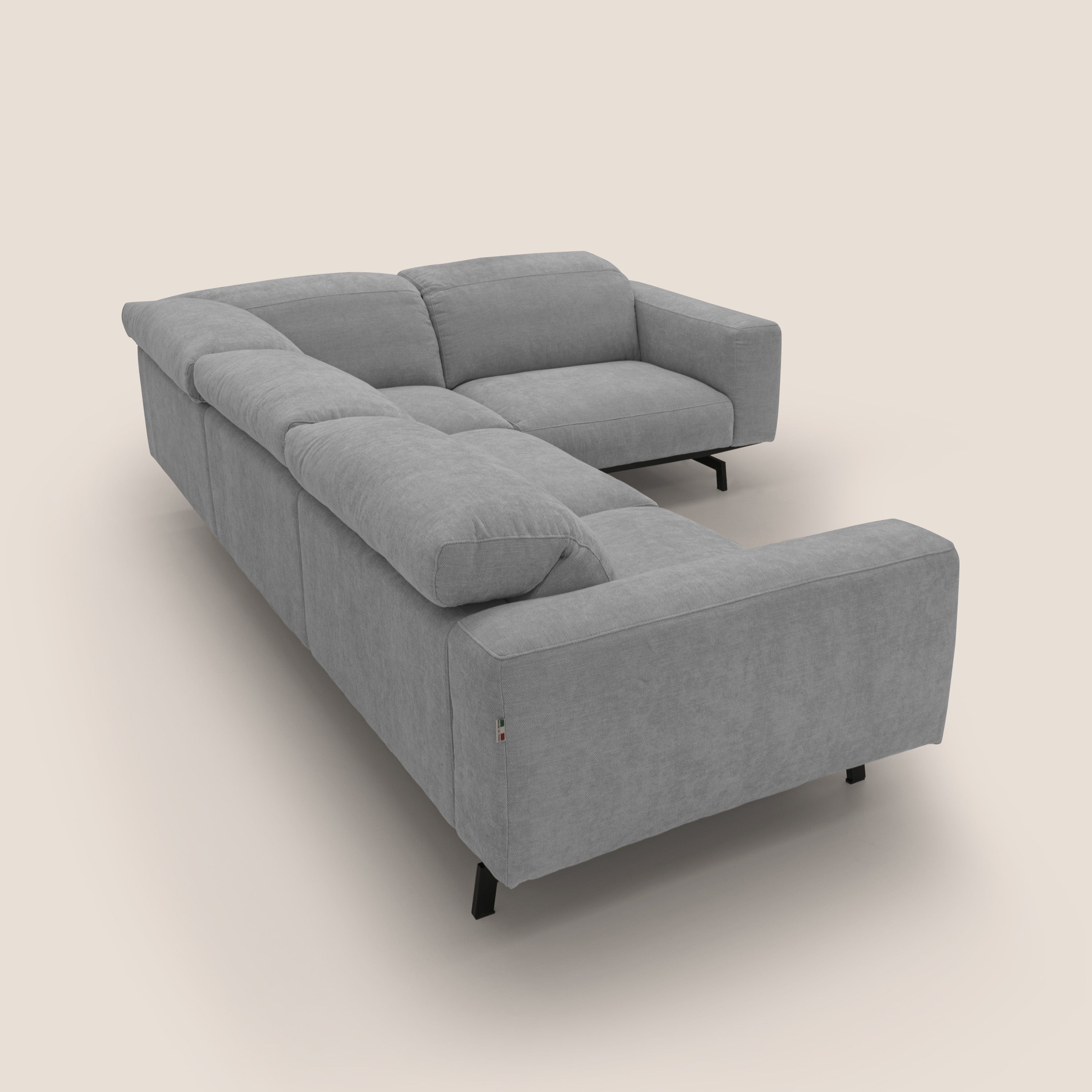 Sakura wendbares, modulares Ecksofa aus weichem, wasserfestem geflammtem Stoff T14 hellgrau