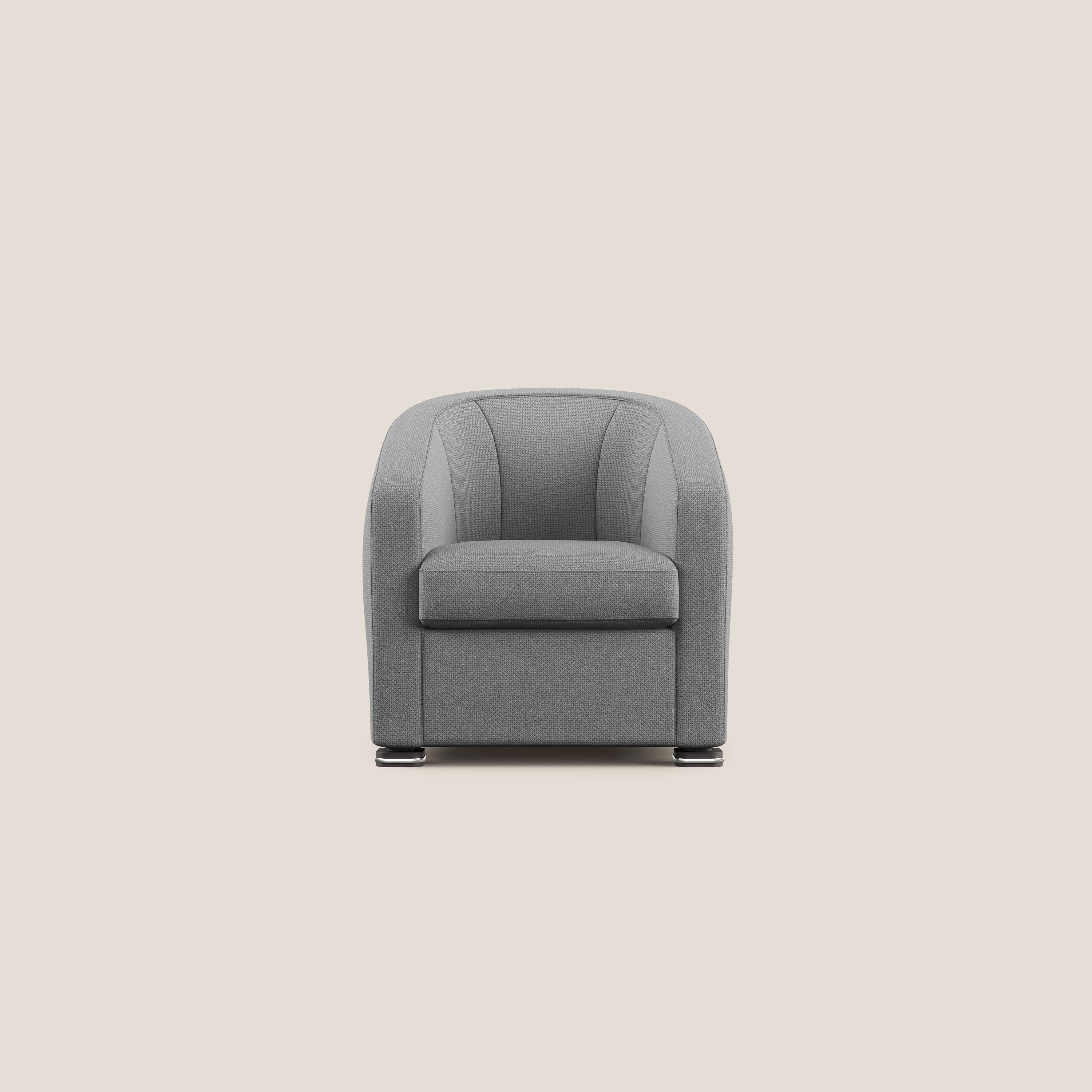 Cloe Poltroncina in tessuto smacchiabile con acqua QuickClean T08 grigio - divani.store